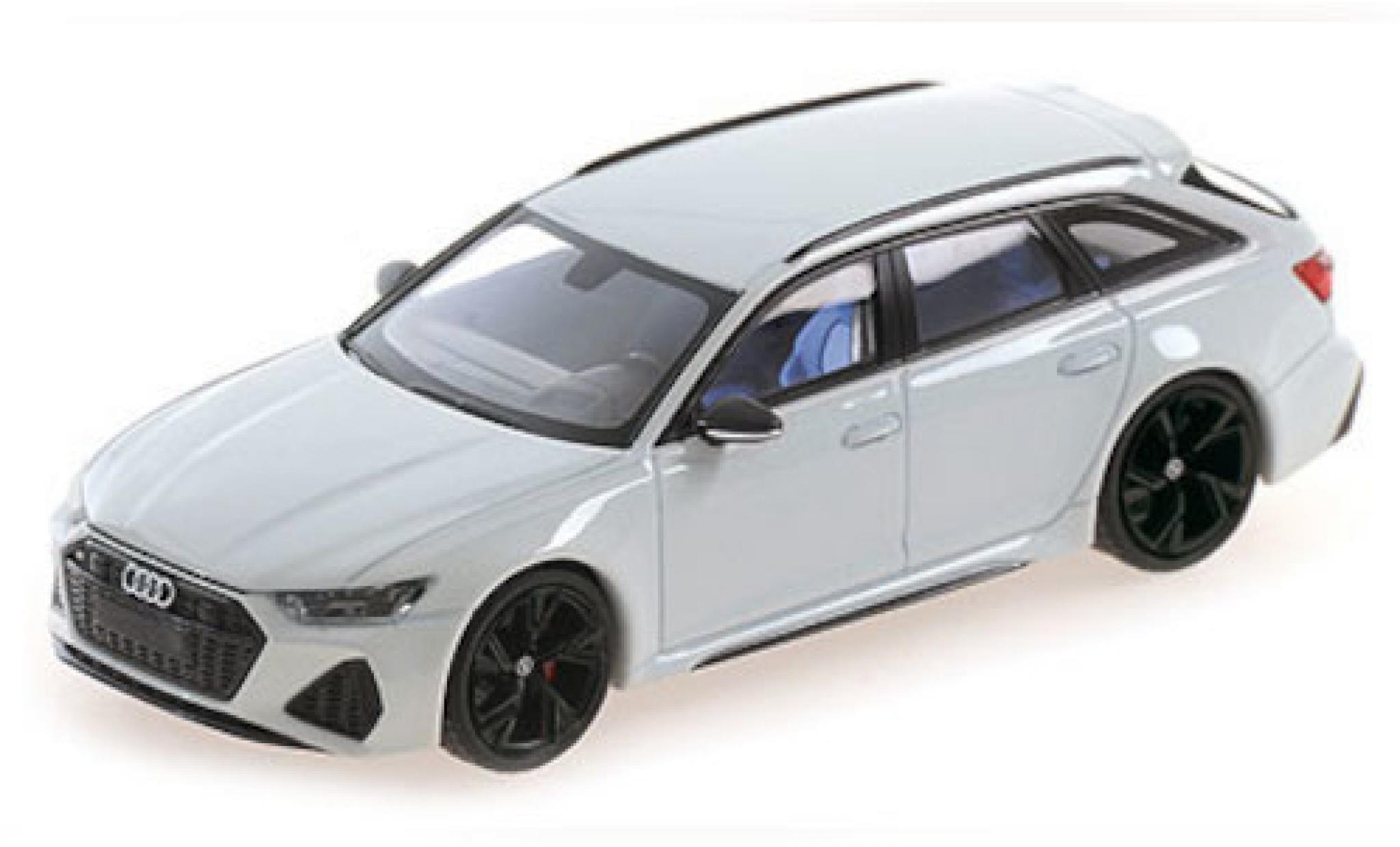 Audi RS6 1/43 Minichamps Avant (C8) metallic wit 2019 modelauto