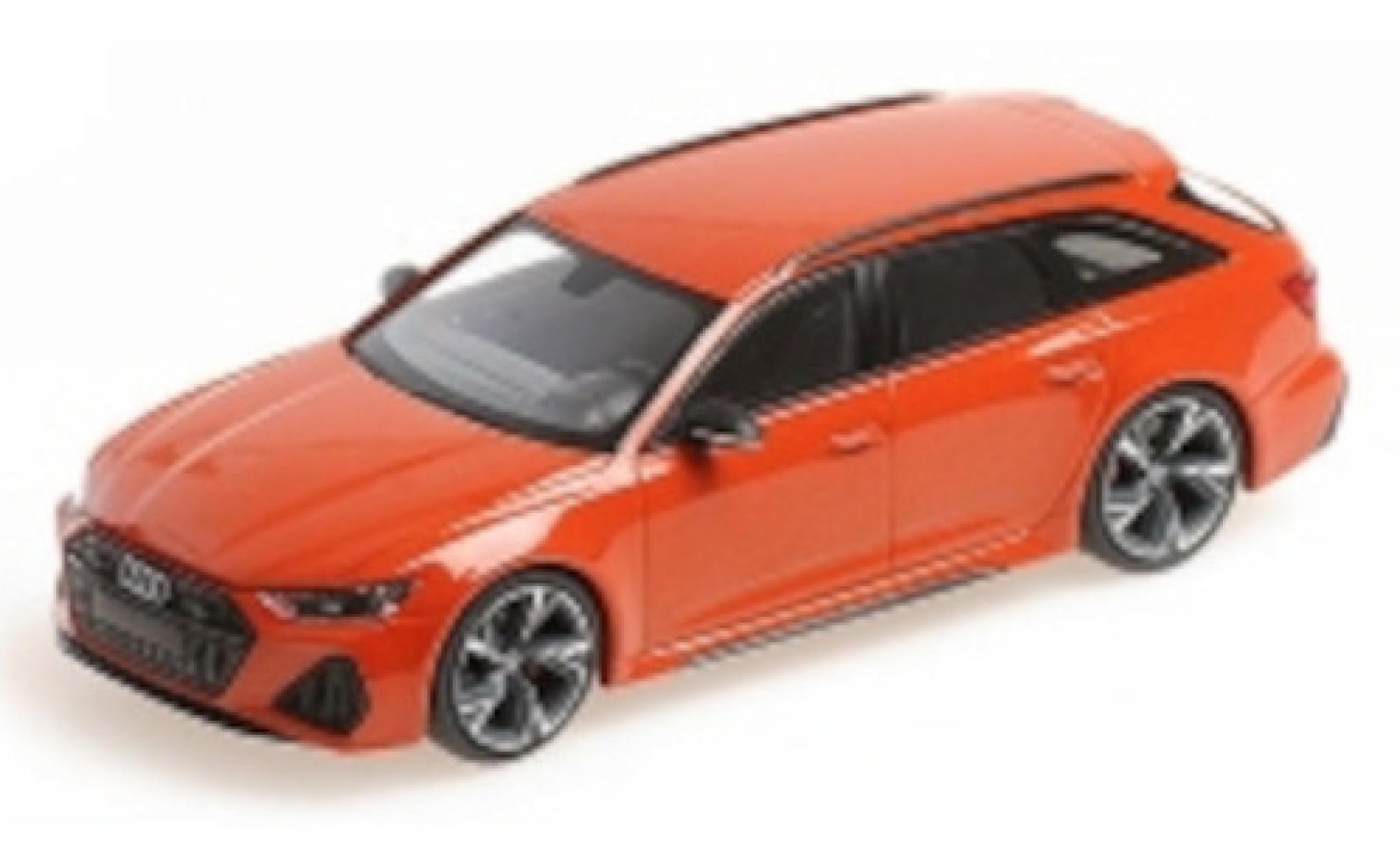 Audi RS6 1/43 Minichamps Avant (C8) metallic oranje 2019 modelauto