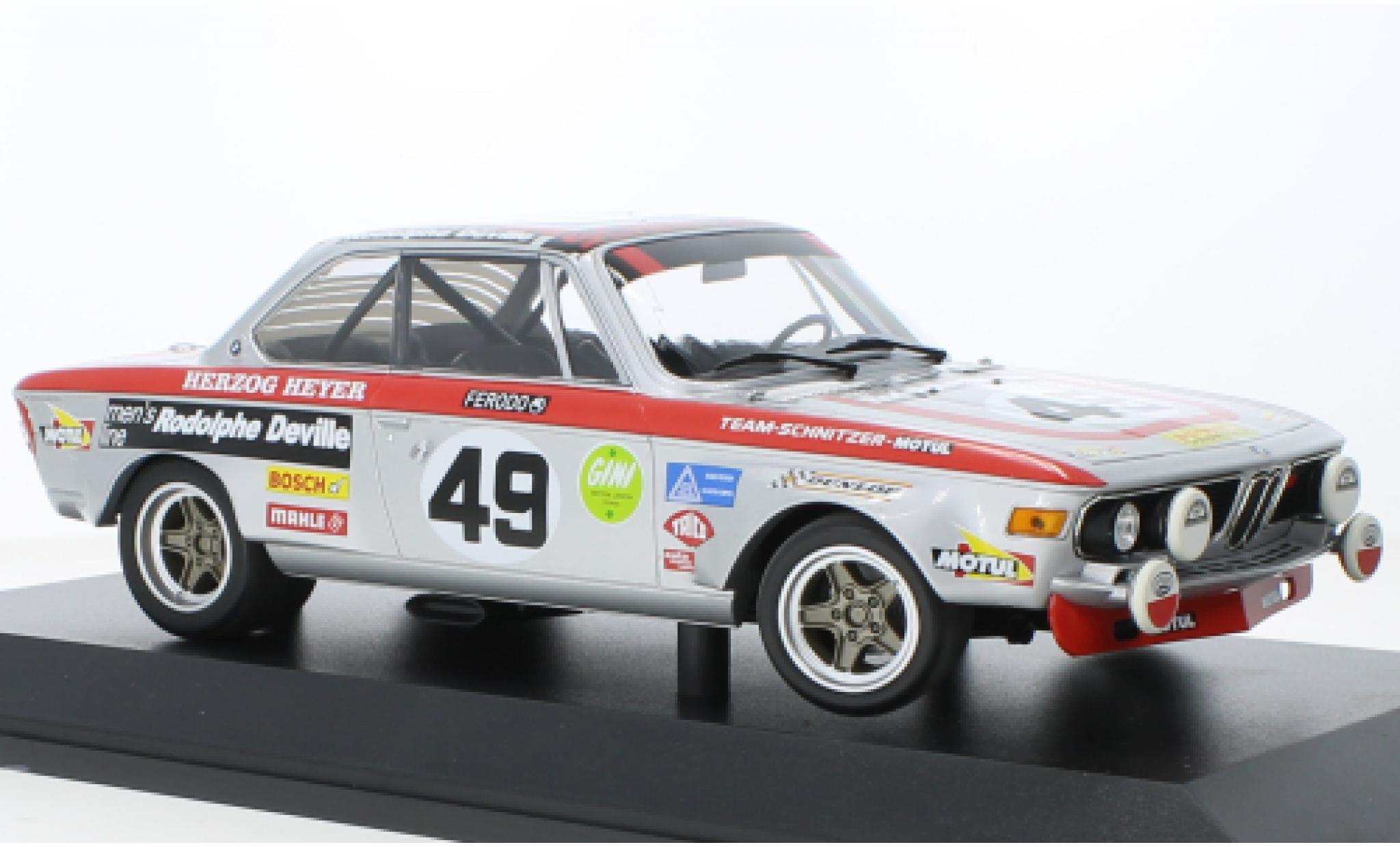 Bmw 2800 1/18 Minichamps CS No.49 Team Schnitzer-Motul 24h Spa 1972 modelauto
