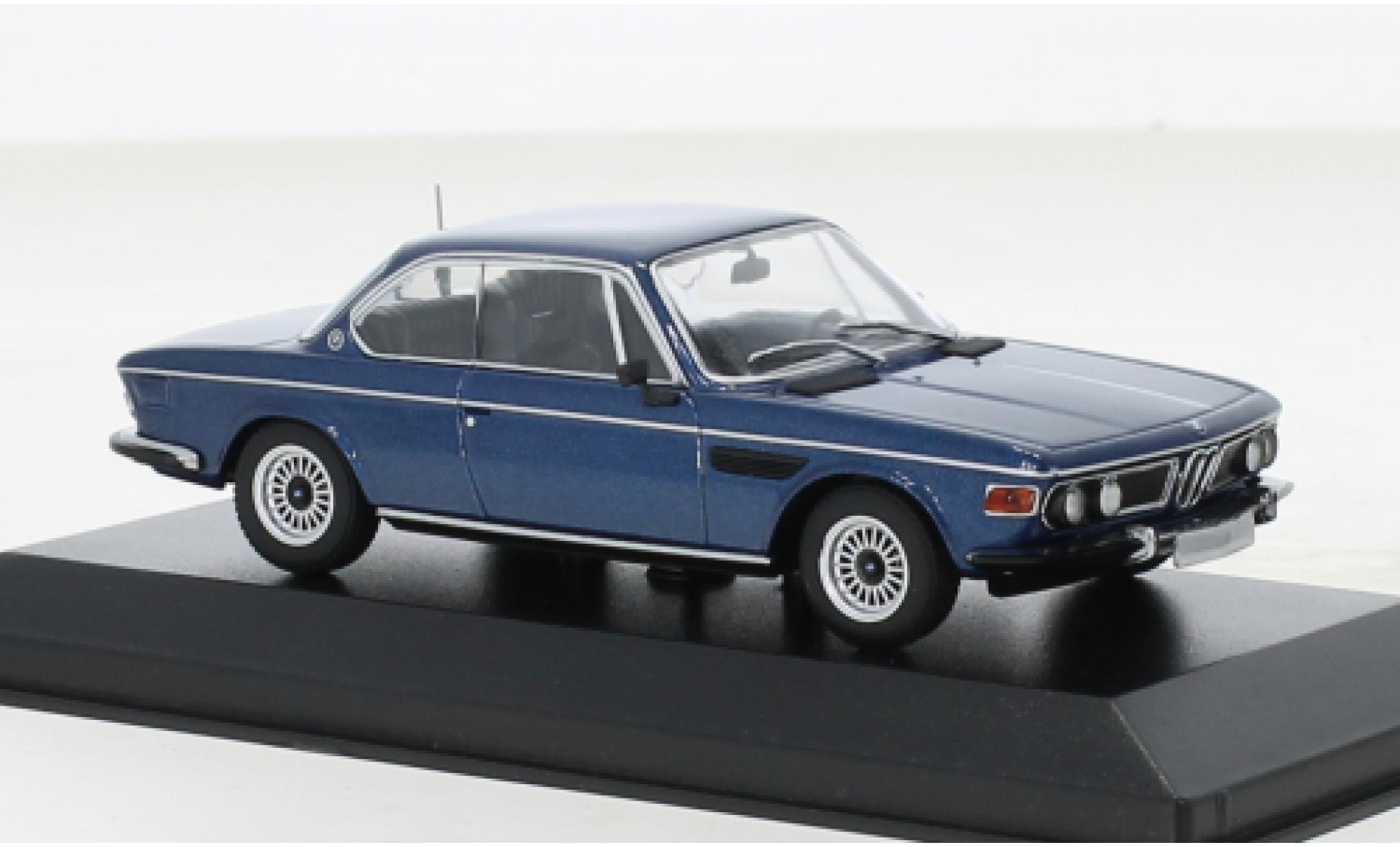 Bmw 3.0 1/43 Minichamps CS metallic blauw 1968 modelauto