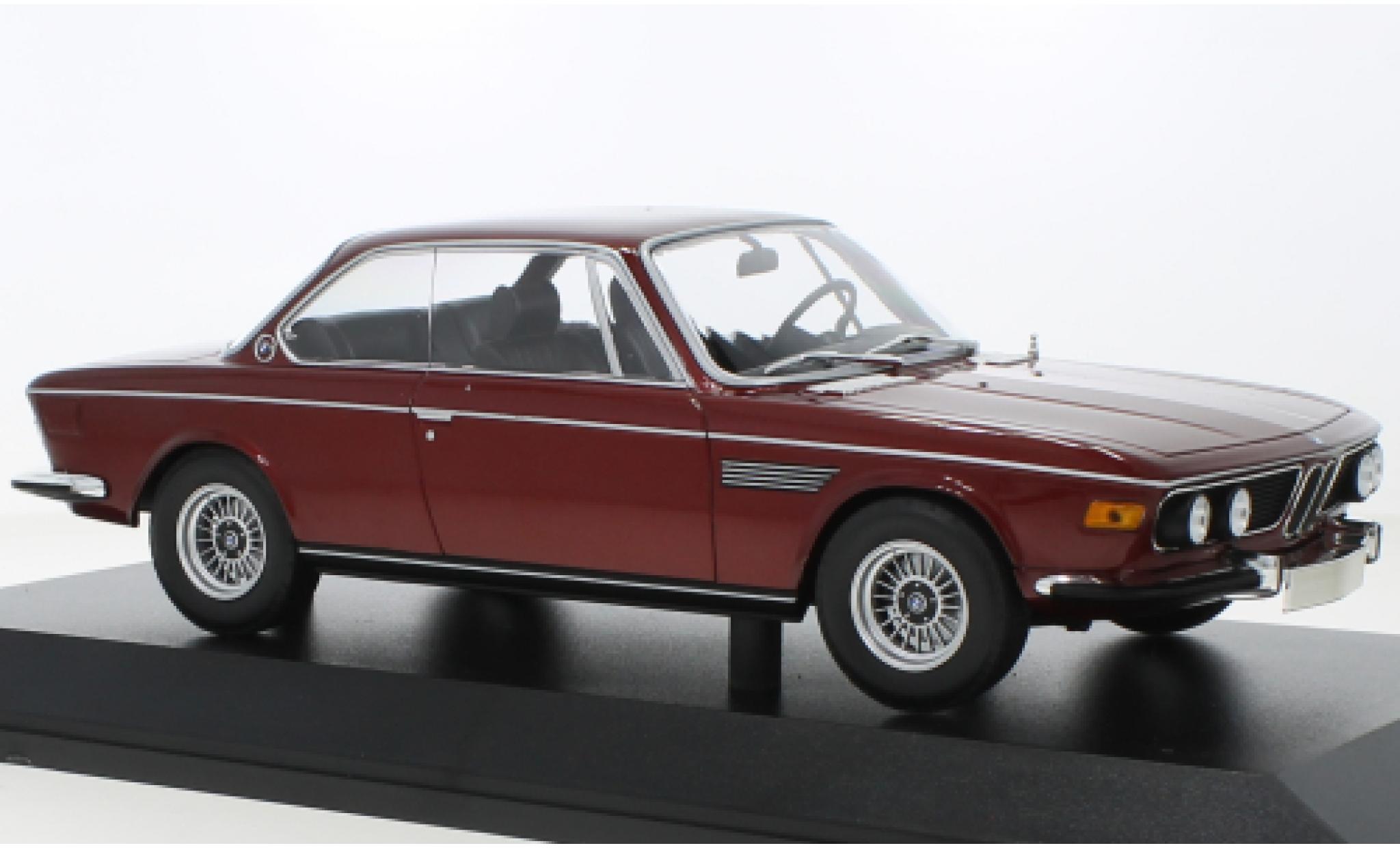 Bmw 3.0 1/18 Minichamps CSI metallic rood 1971 modelauto