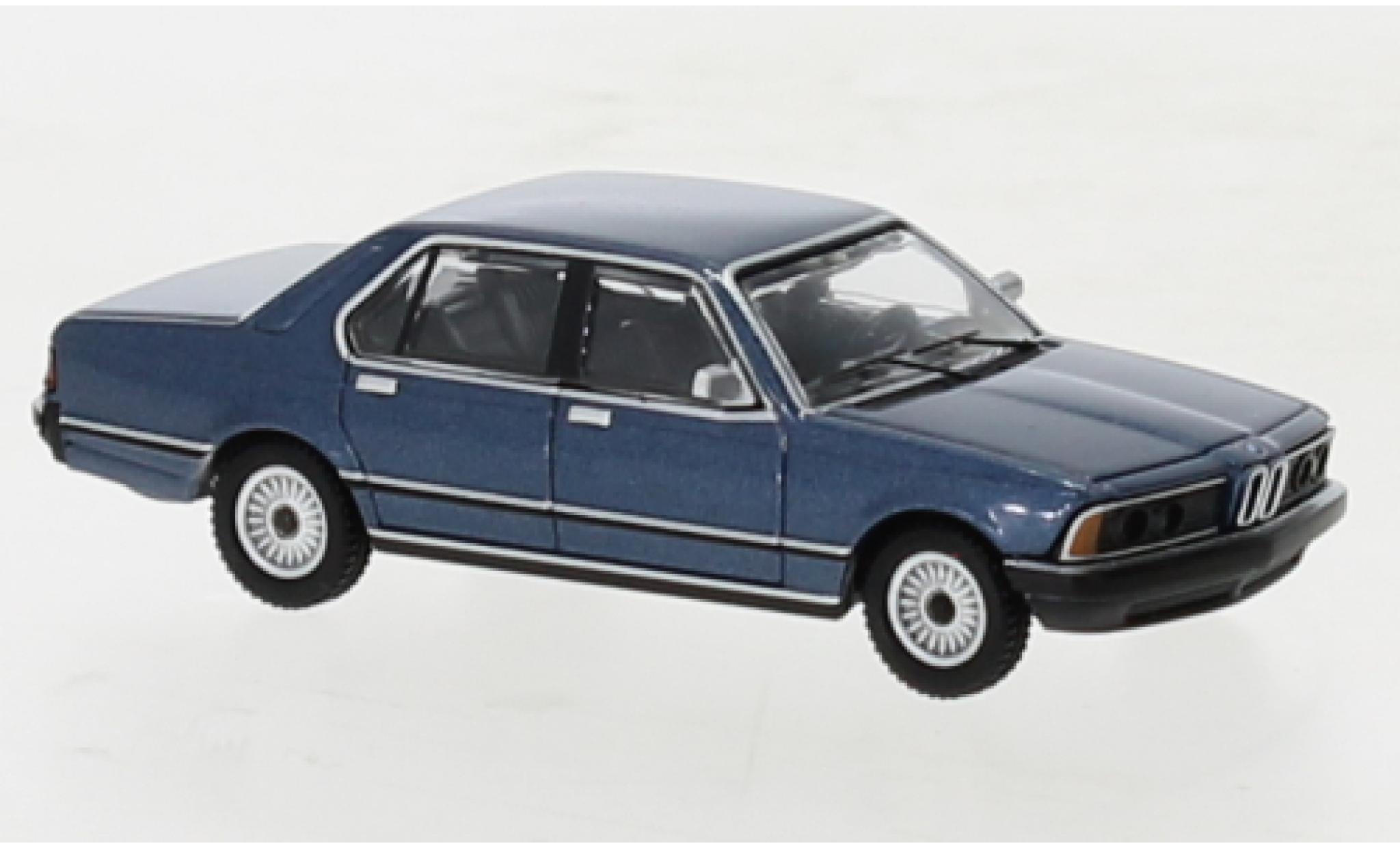 Bmw 733 1/87 Minichamps i (E23) metallic blauw 1977 modelauto