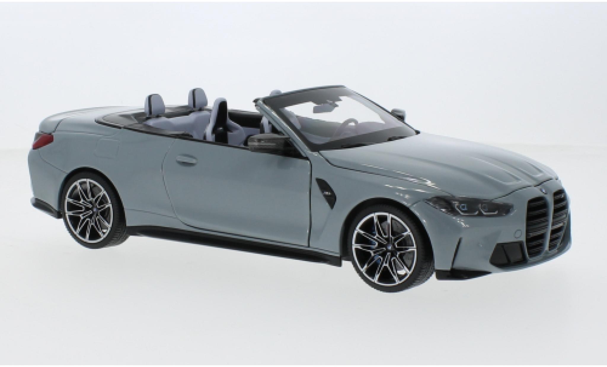 Bmw M4 1/18 Minichamps cabriolet metallic grijs 2020 modelauto