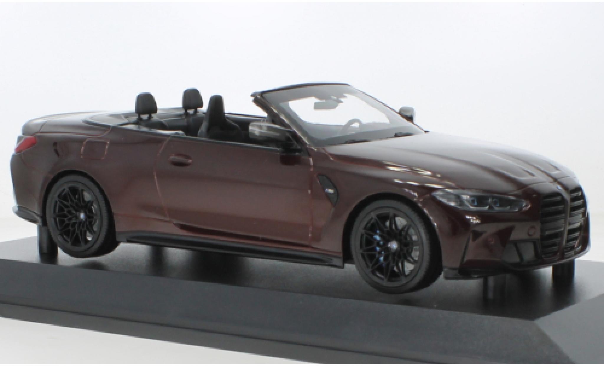 Bmw M4 1/18 Minichamps cabriolet metallic rood fonc&eacute; 2020 modelauto
