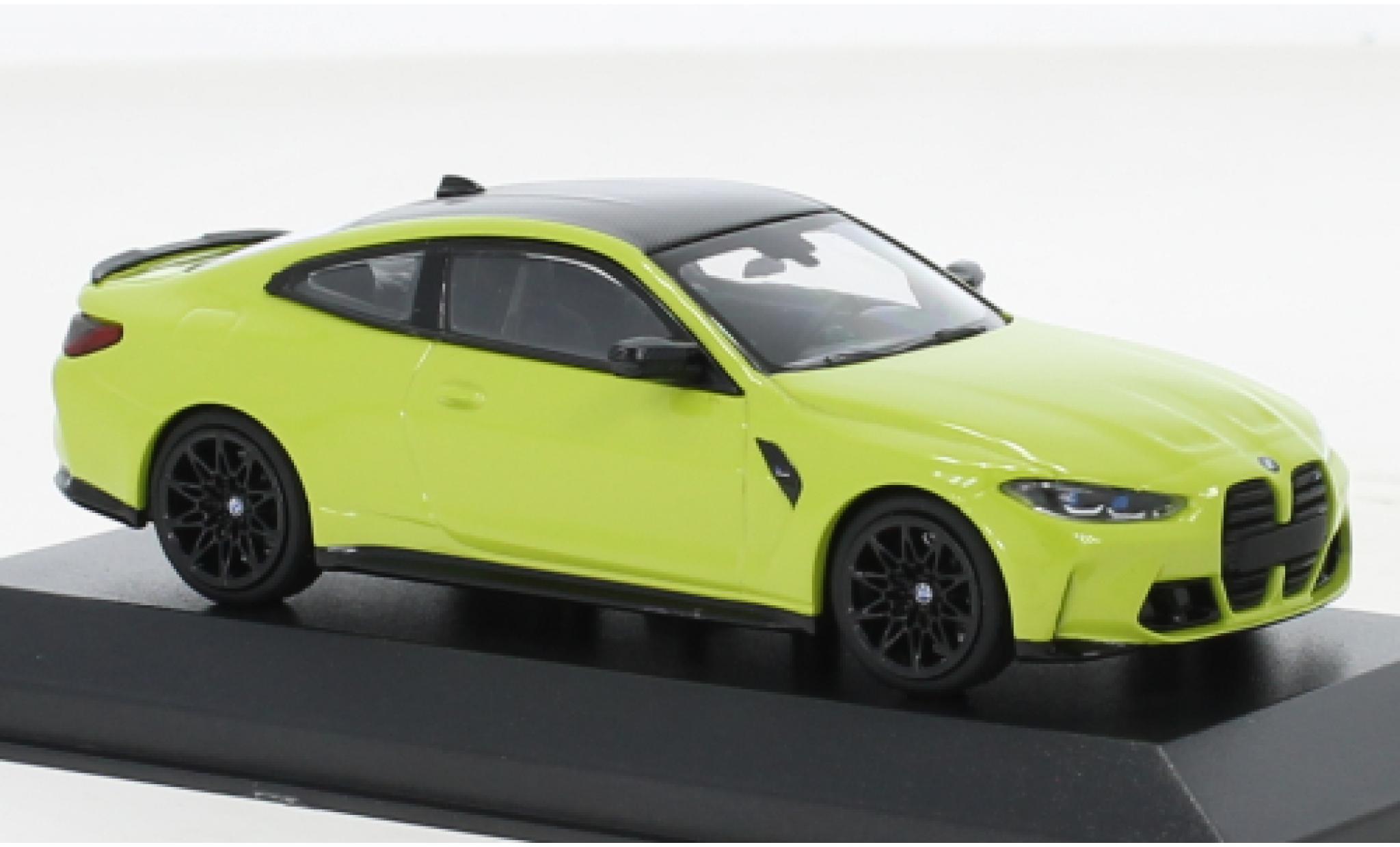 Bmw M4 1/43 Minichamps Competition (G82) geel 2020 modelauto