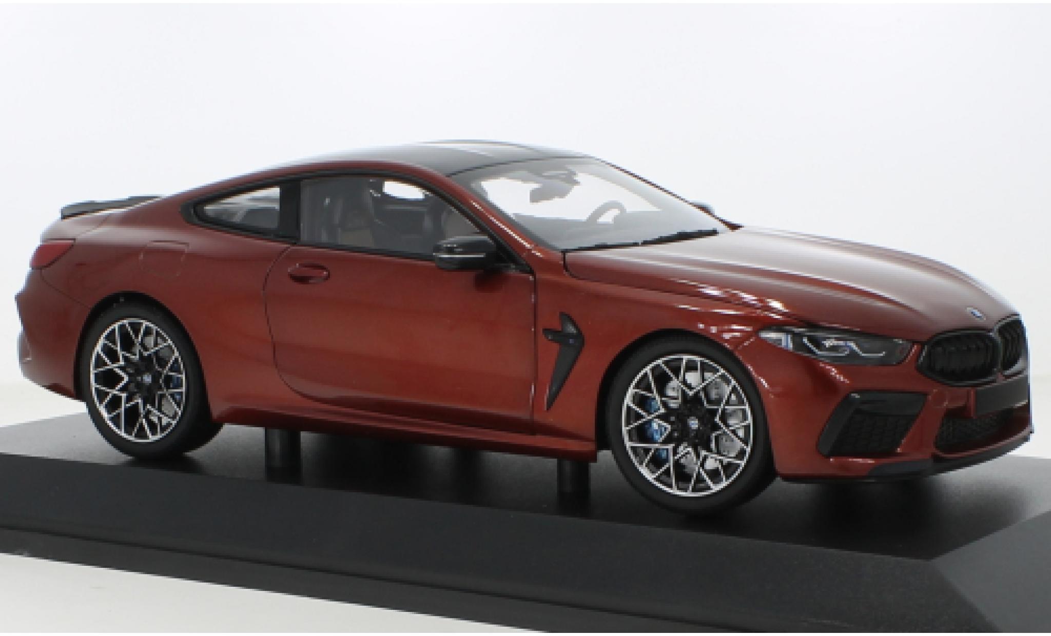 Bmw M8 1/18 Minichamps Competition Coupe metallic rood 2020 modelauto