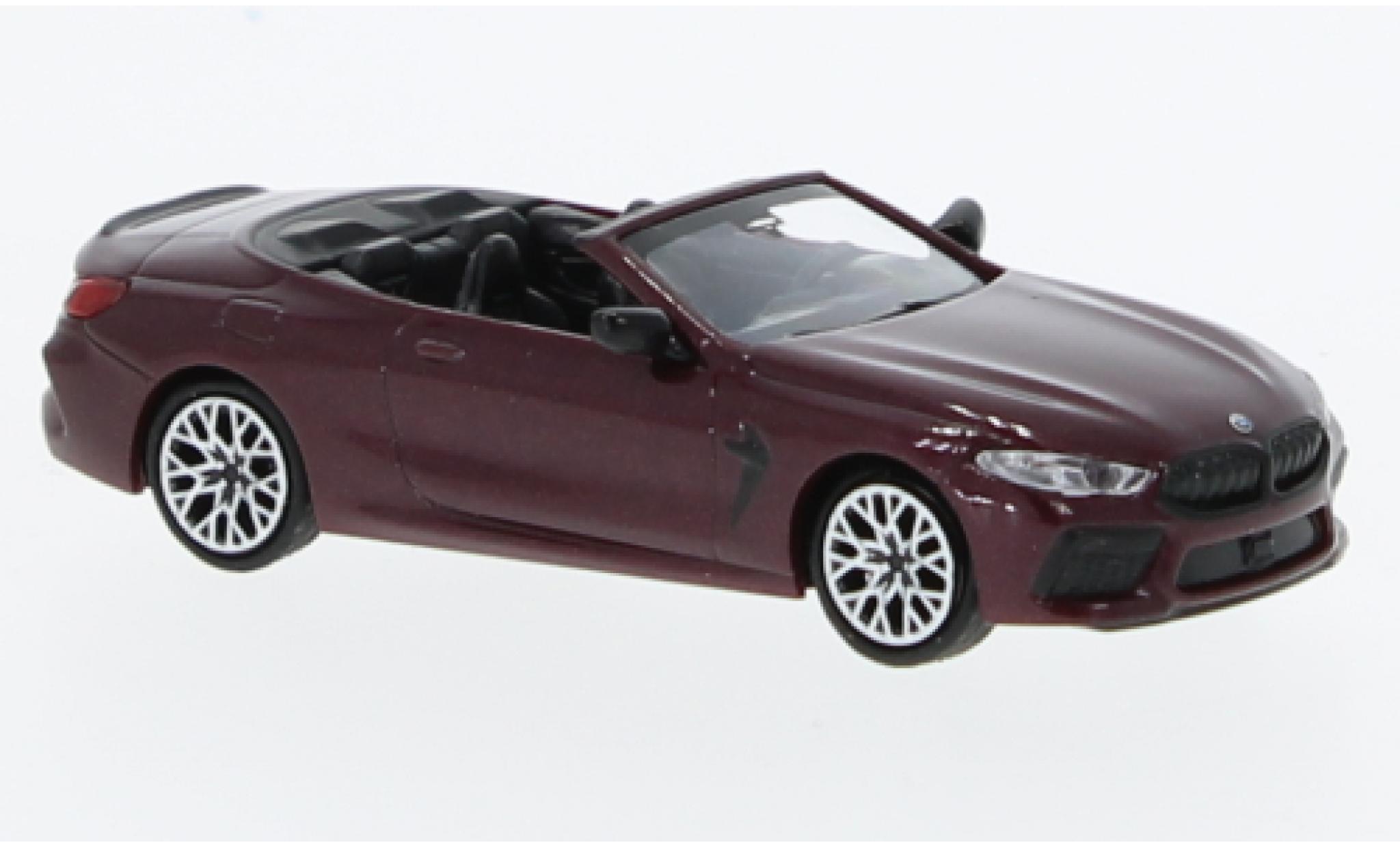 Bmw M8 1/87 Minichamps Competiton cabriolet (G14) metallic rood fonc&eacute; 2019 modelauto
