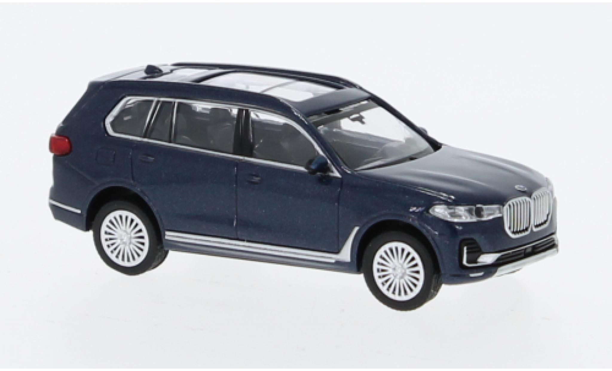 Bmw X7 1/87 Minichamps (G07) metallic blauw fonc&eacute; 2019 modelauto