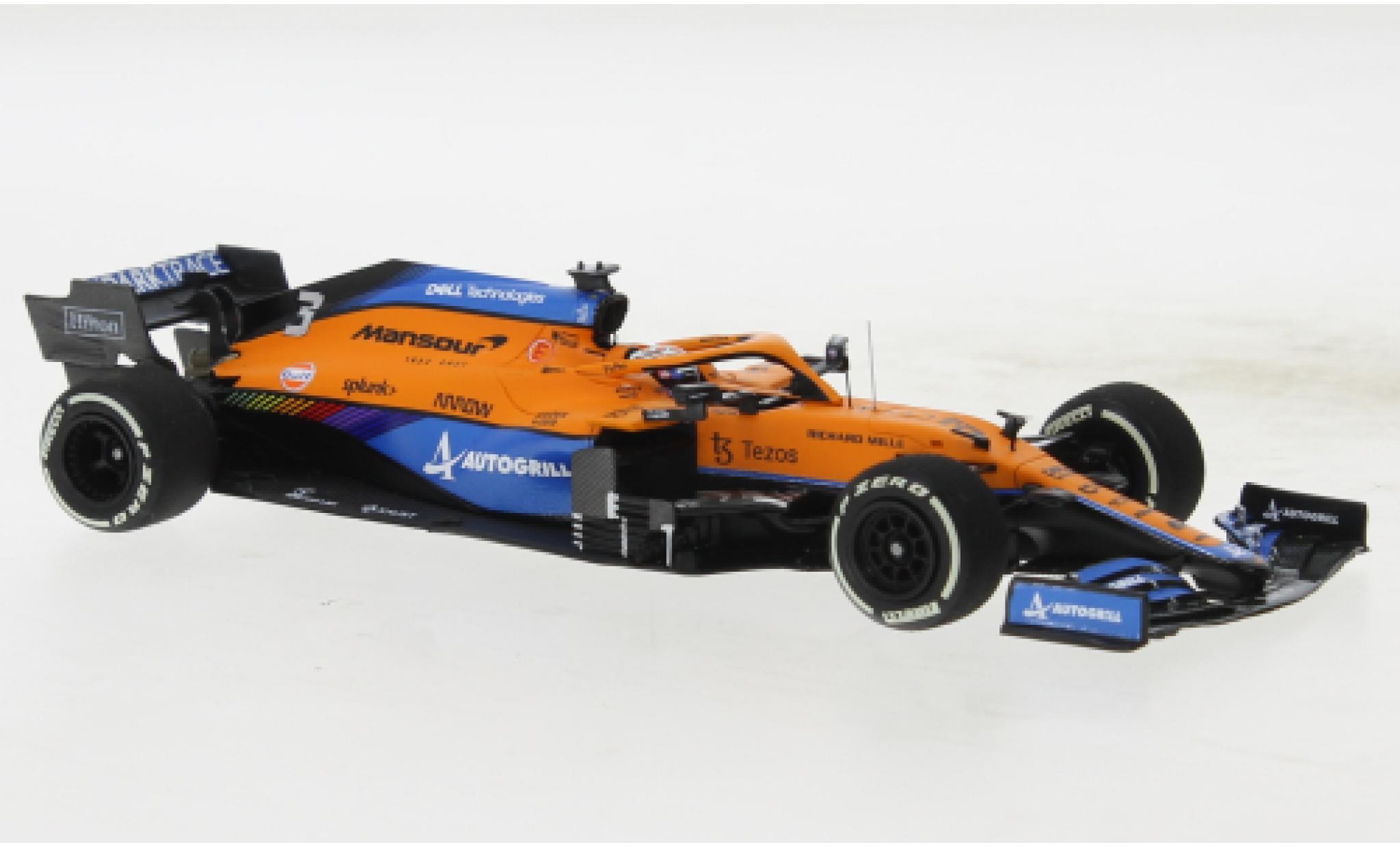 McLaren F1 1/43 Minichamps MCL35M No.3 Team formule 1 GP France 2021 modelauto