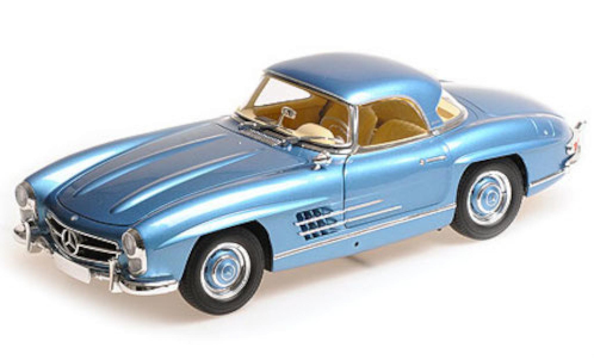 Mercedes 300 1/18 Minichamps SL Roadster (W198 II) metallic blauw 1957 modelauto