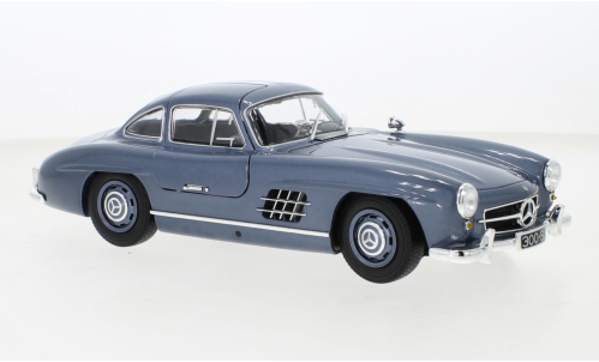 Mercedes 300 1/18 Minichamps SL (W198) metallic blauw 1955 modelauto