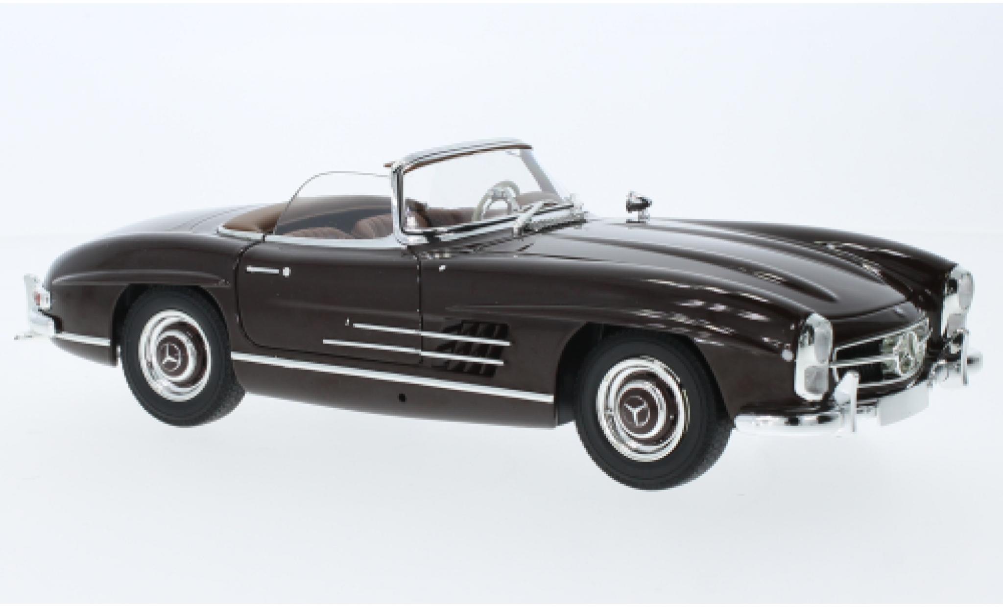 Mercedes 300 1/18 Minichamps SL Roadster (W198) rood fonc&eacute; 1957 modelauto