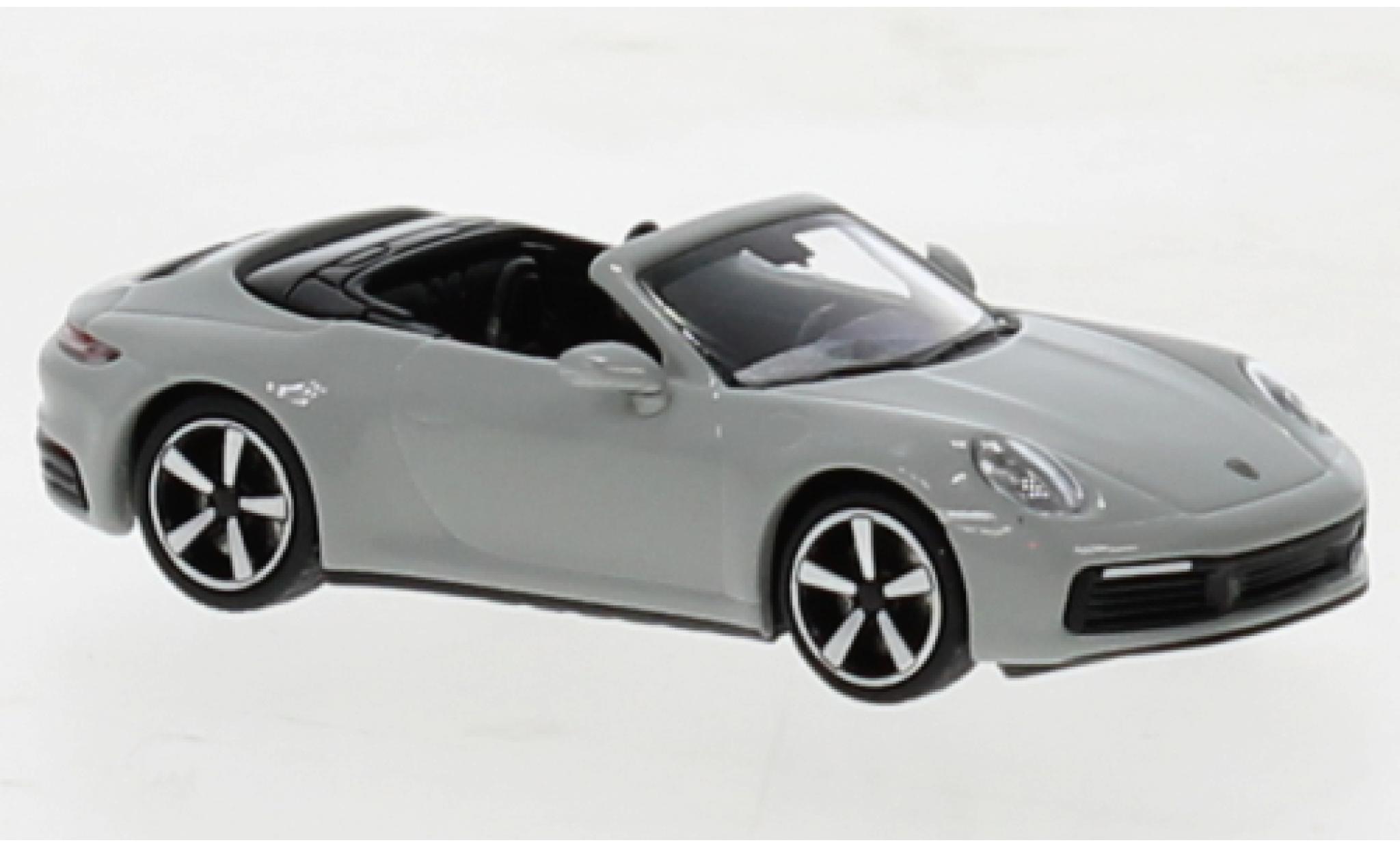 Porsche 992 4S 1/87 Minichamps 911  Carrera cabriolet grijs 2019 modelauto