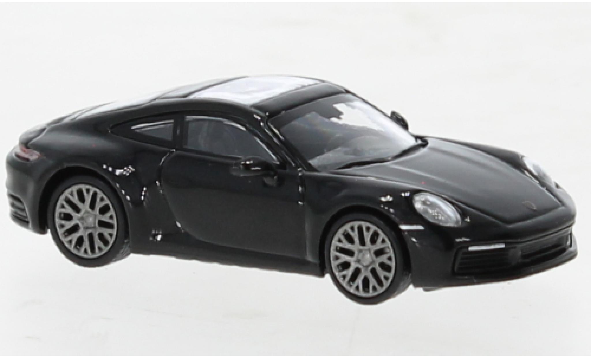 Porsche 992 4S 1/87 Minichamps 911  Carrera zwart 2019 modelauto