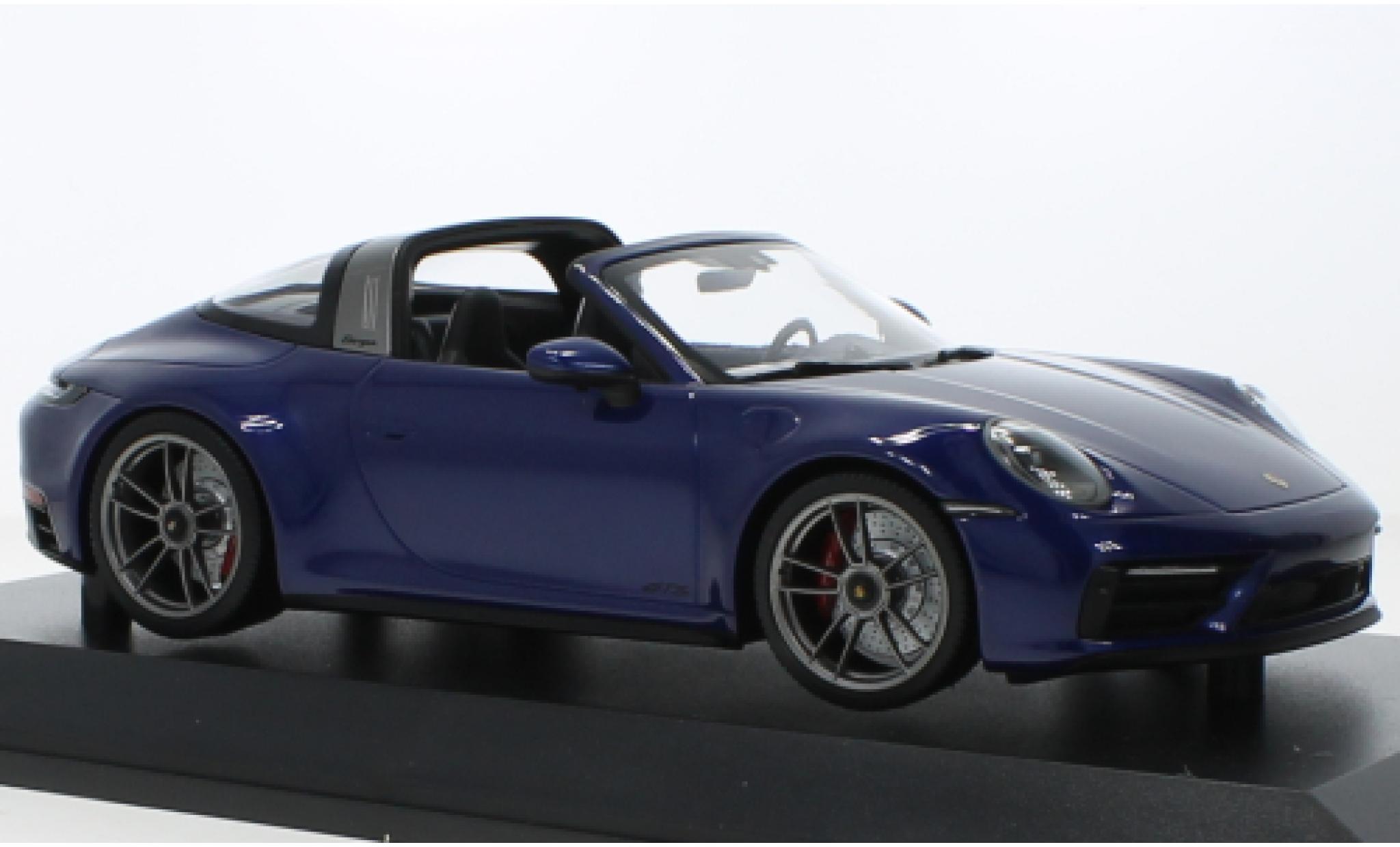Porsche 992 Targa 1/18 Minichamps 911  4 GTS metallic blauw 2021 modelauto