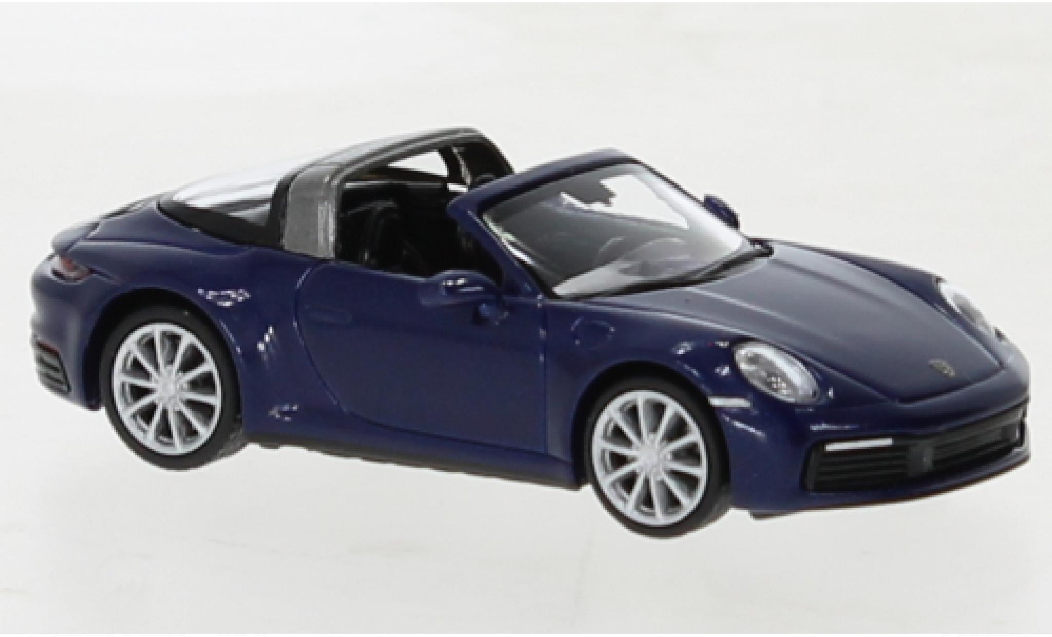 Porsche 992 Targa 1/87 Minichamps 911  4 metallic blauw 2020 modelauto