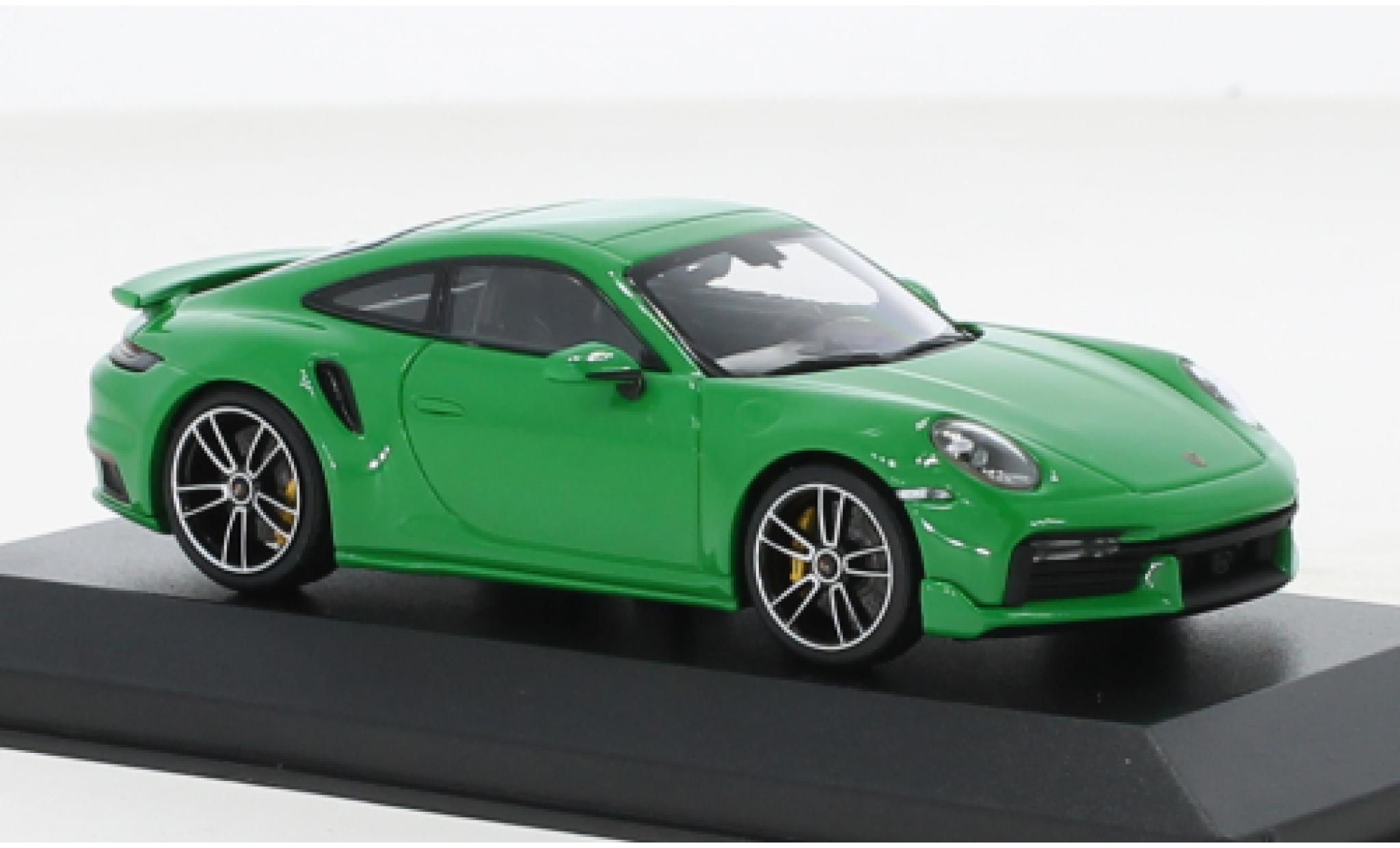 Porsche 992 Turbo s 1/43 Minichamps 911  Turbo S groen 2021 modelauto