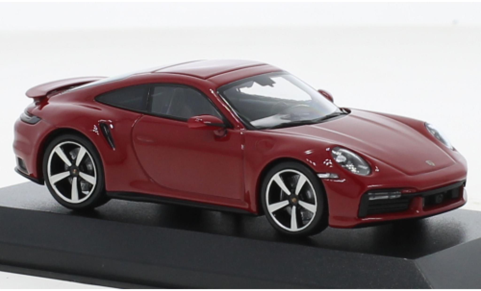 Porsche 992 Turbo s 1/43 Minichamps 911  Turbo S rood fonc&eacute; 2020 modelauto