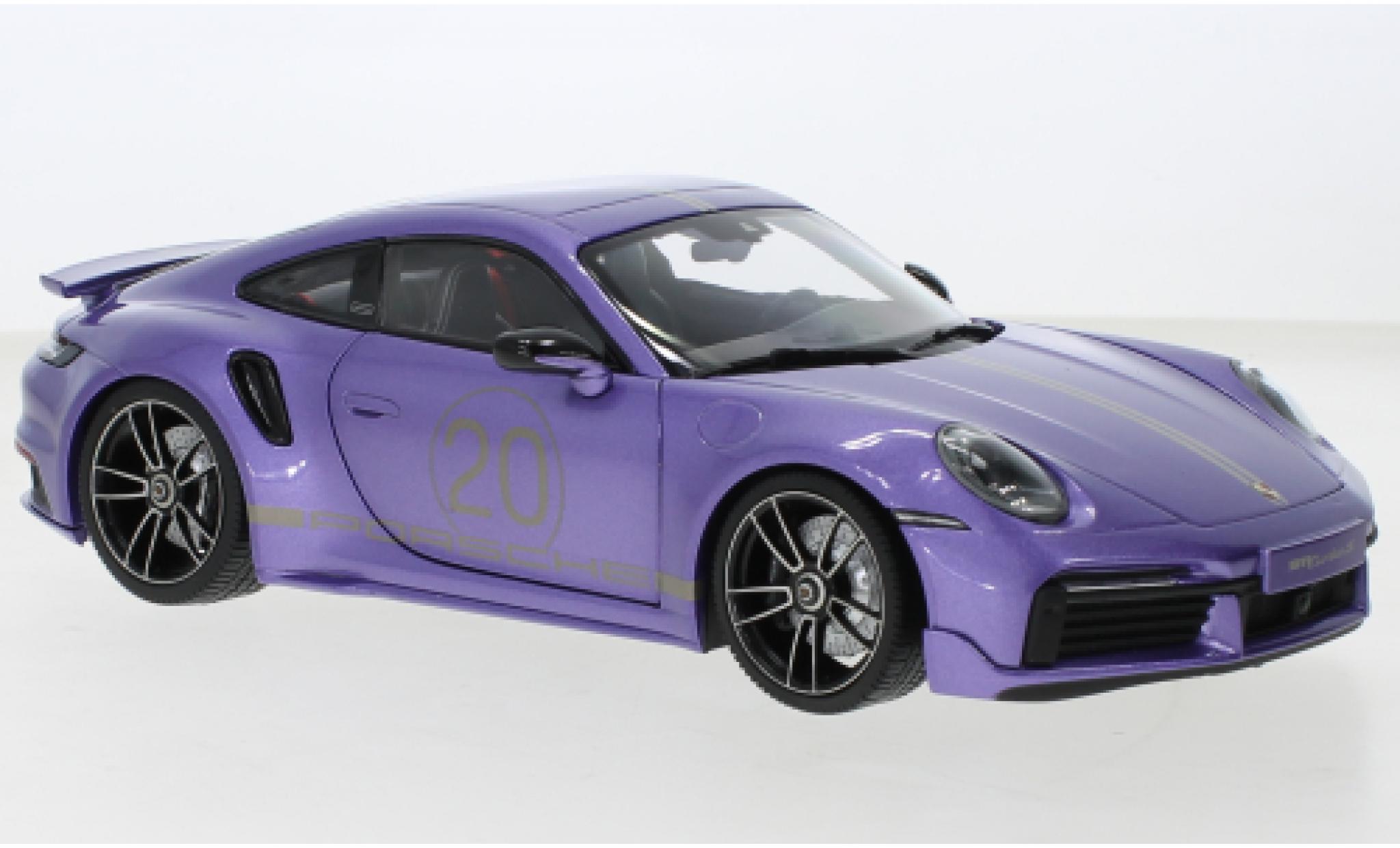 Porsche 992 Turbo s 1/18 Minichamps 911  Turbo S Sport Design paarsee 2021 modelauto