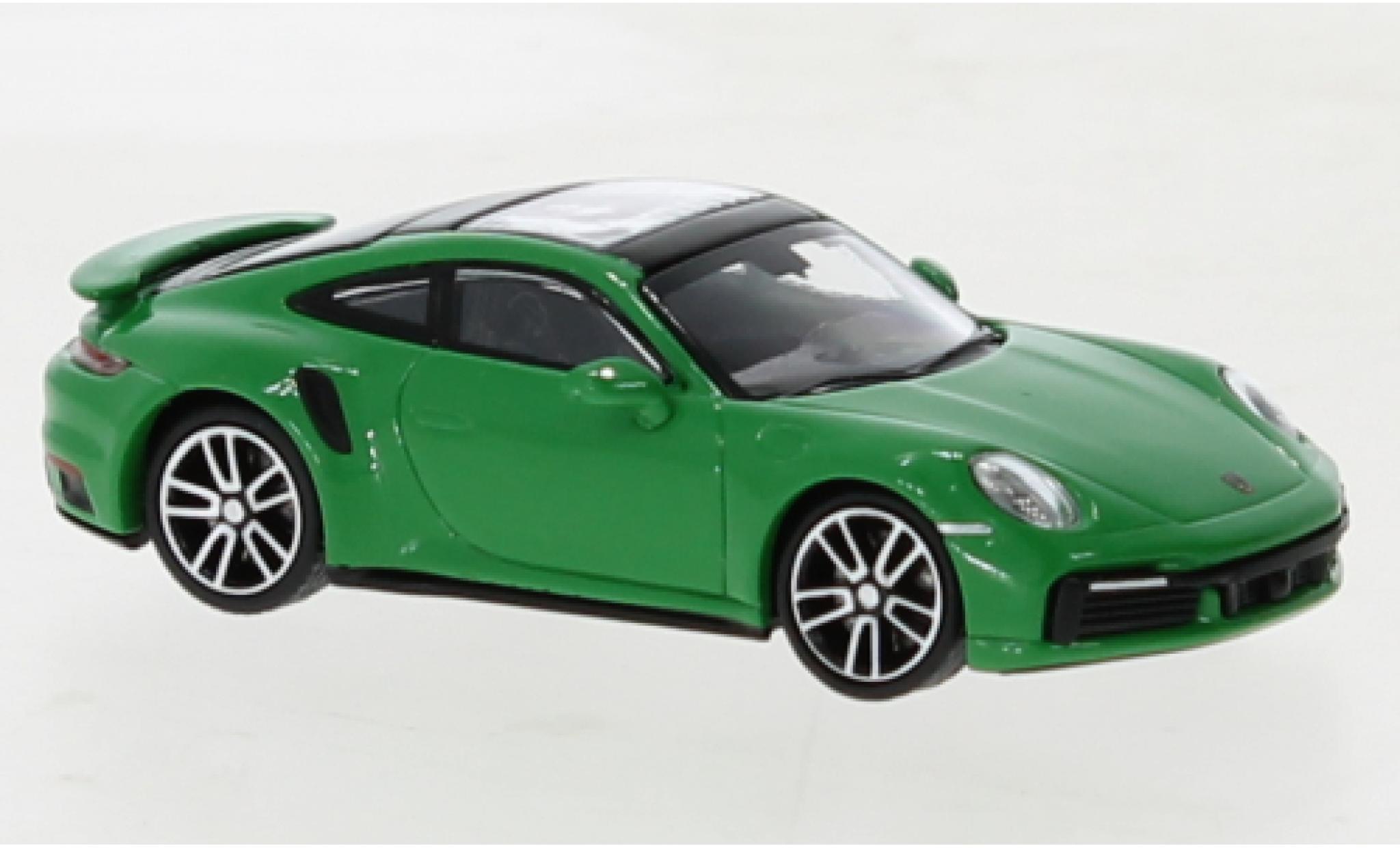 Porsche 992 Turbo s 1/87 Minichamps 911  Turbo S groen 2020 modelauto