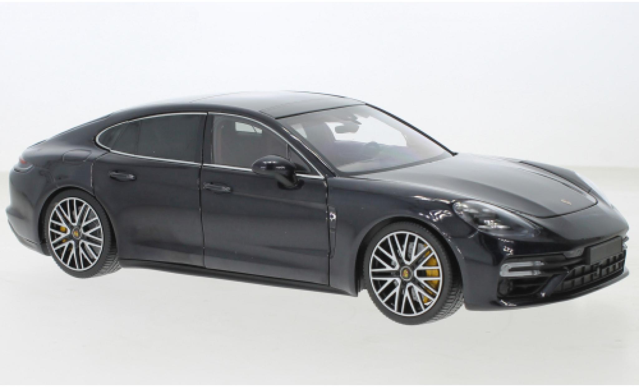 Porsche Panamera Turbo S 1/18 Minichamps metallic blauw fonc&eacute; 2020 modelauto