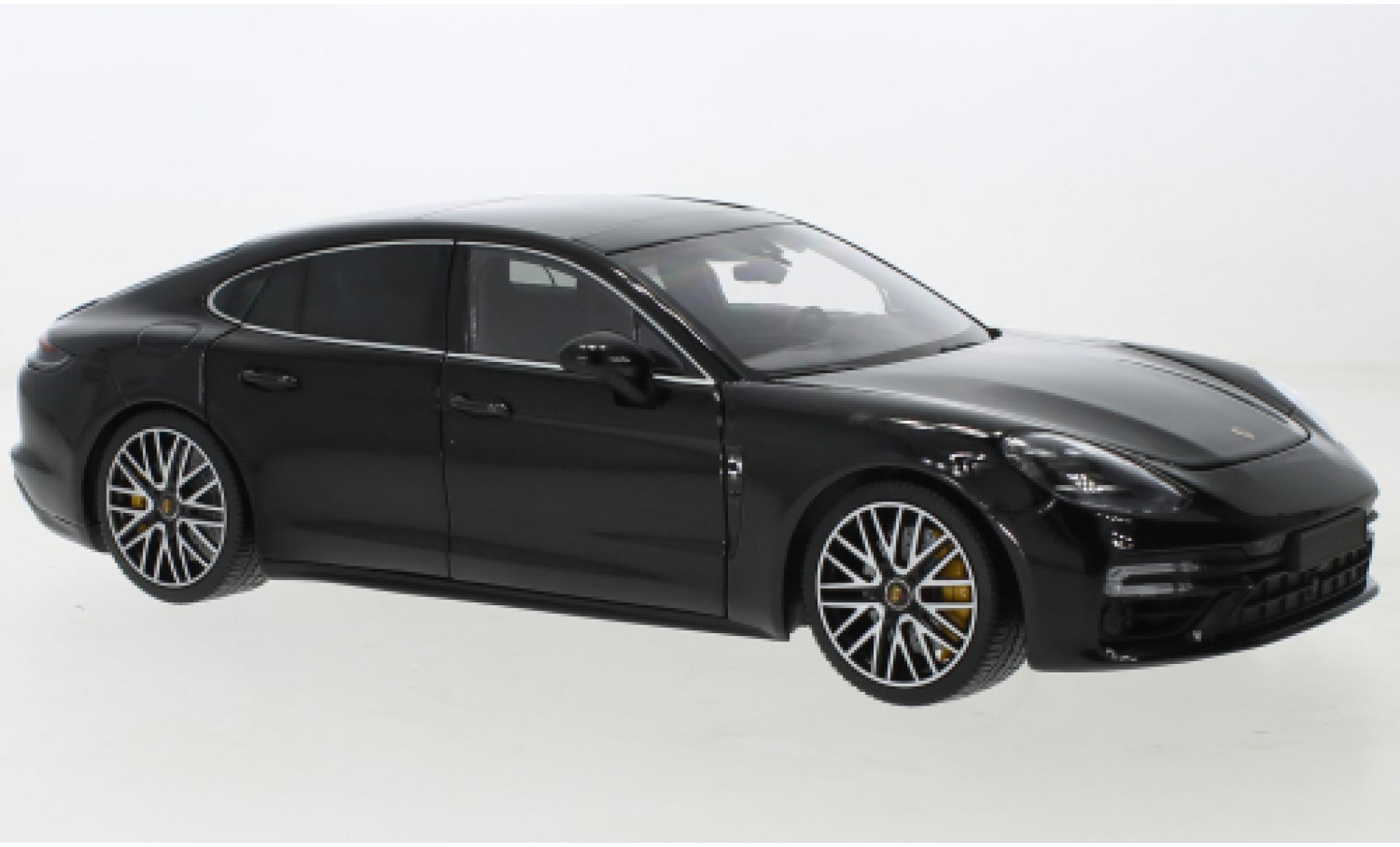 Porsche Panamera Turbo S 1/18 Minichamps metallic zwart 2020 modelauto