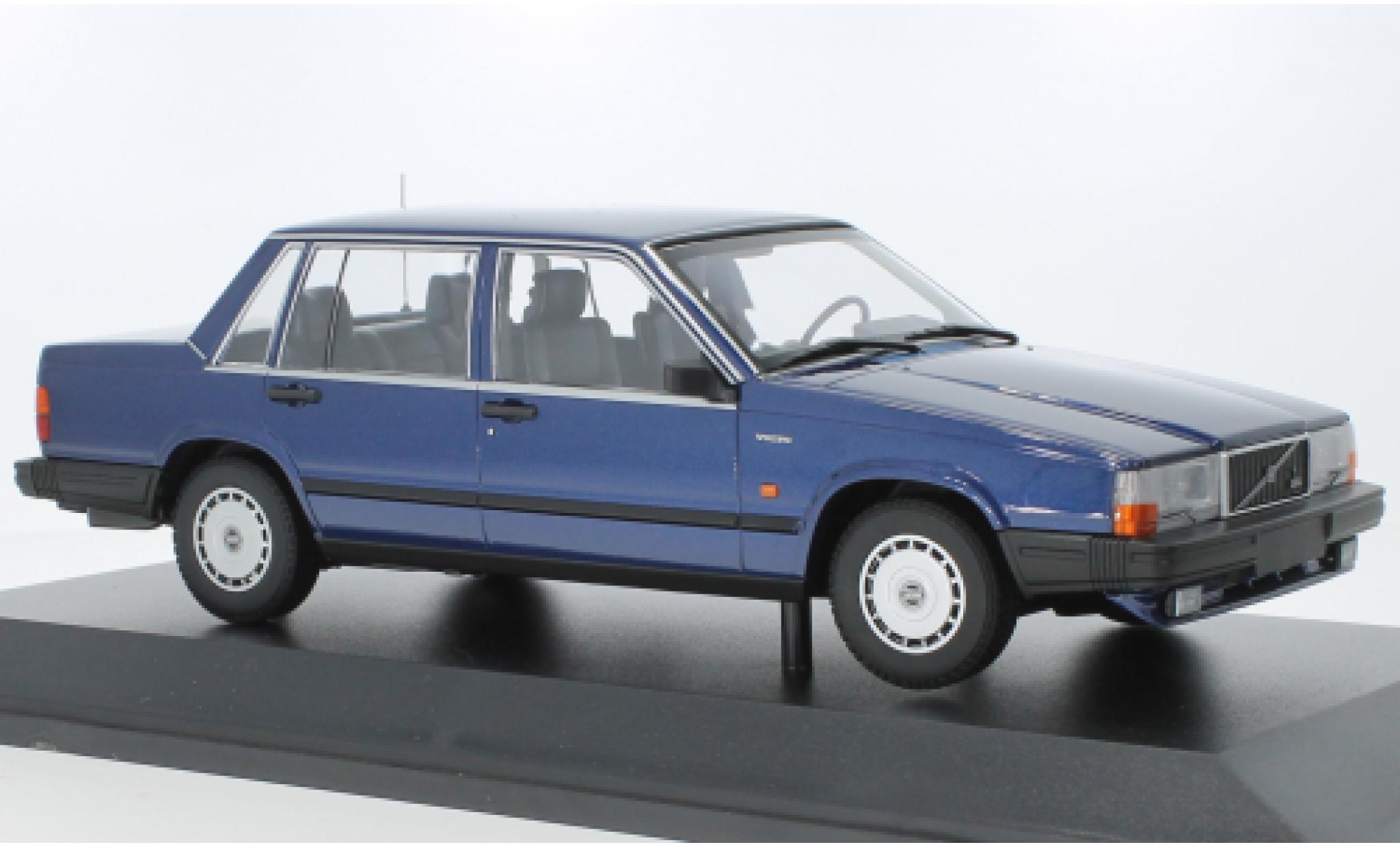 Volvo 740 1/18 Minichamps GL metallic blauw fonc&eacute; 1986 modelauto