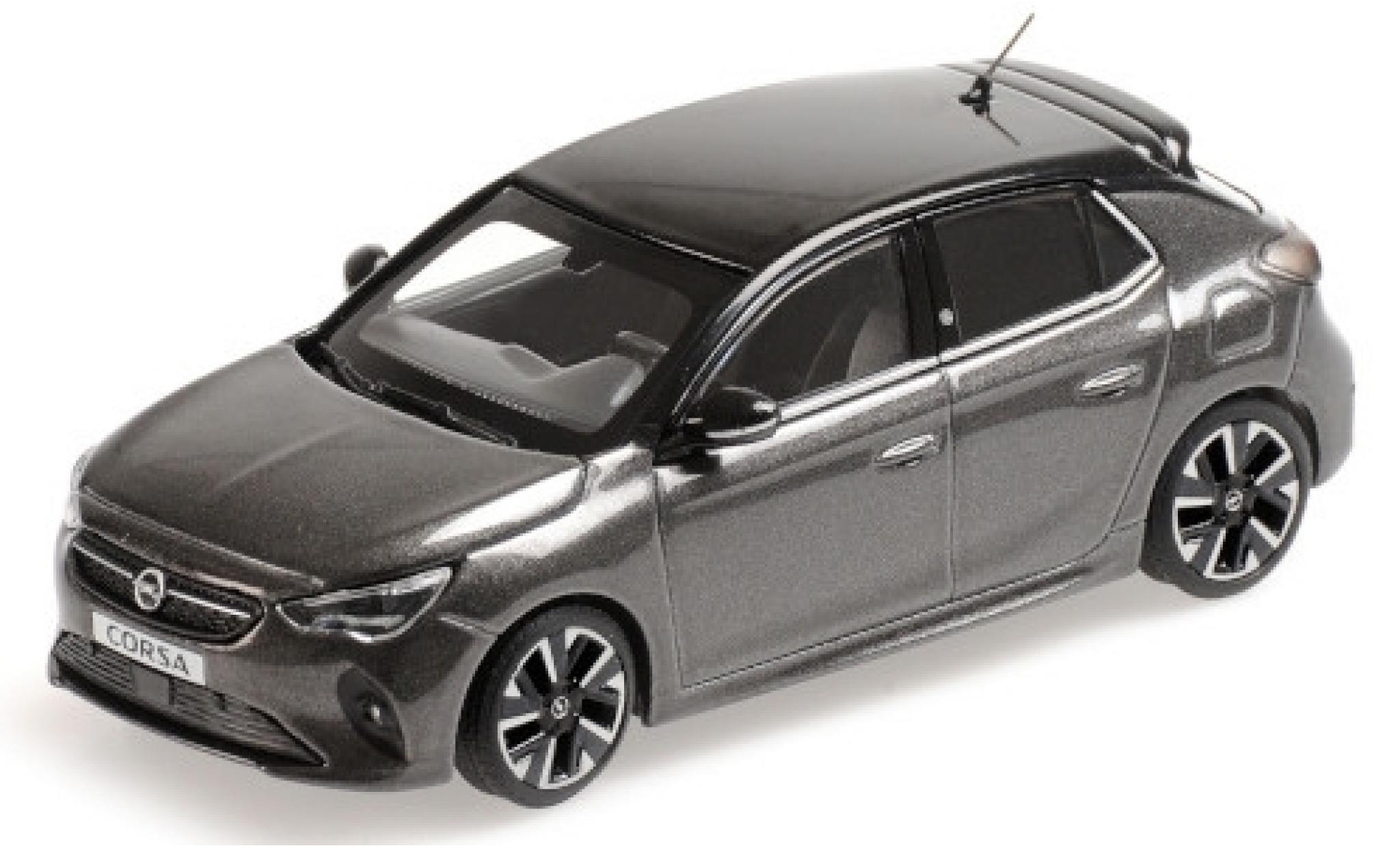 Opel Corsa 1/43 Minichamps E metallic grijs/zwart 2019 modelauto