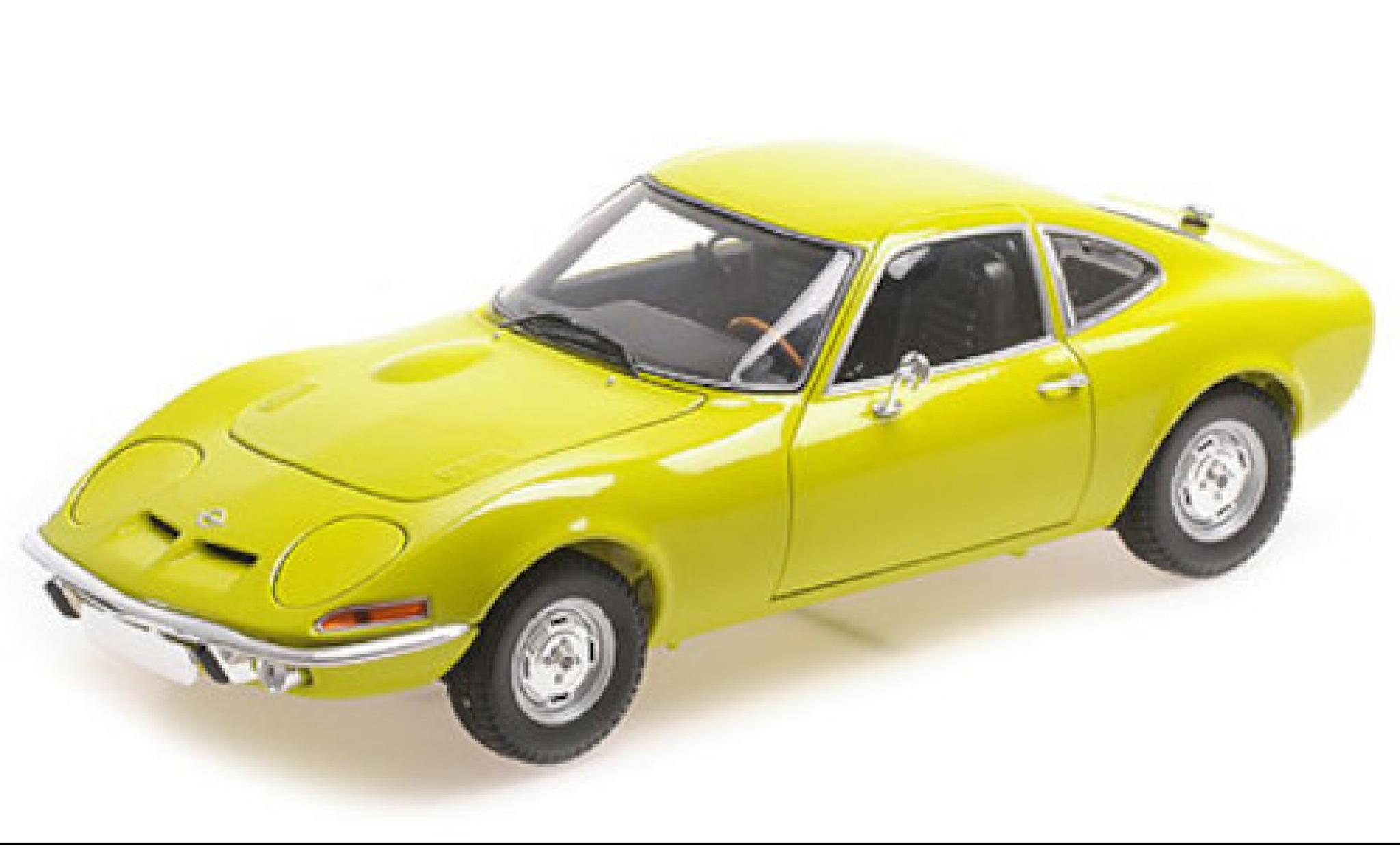 Opel GT 1/18 Minichamps geel 1970 modelauto