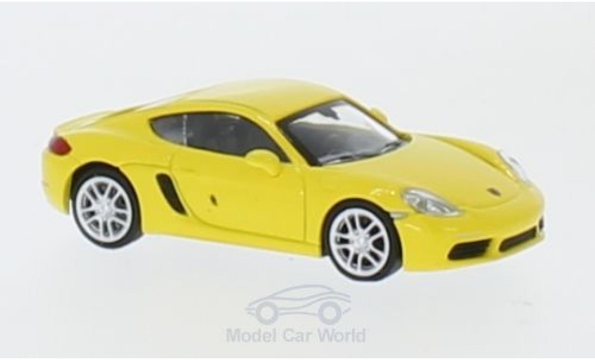Porsche Cayman 1/87 Minichamps 718 geel 2016 modelauto