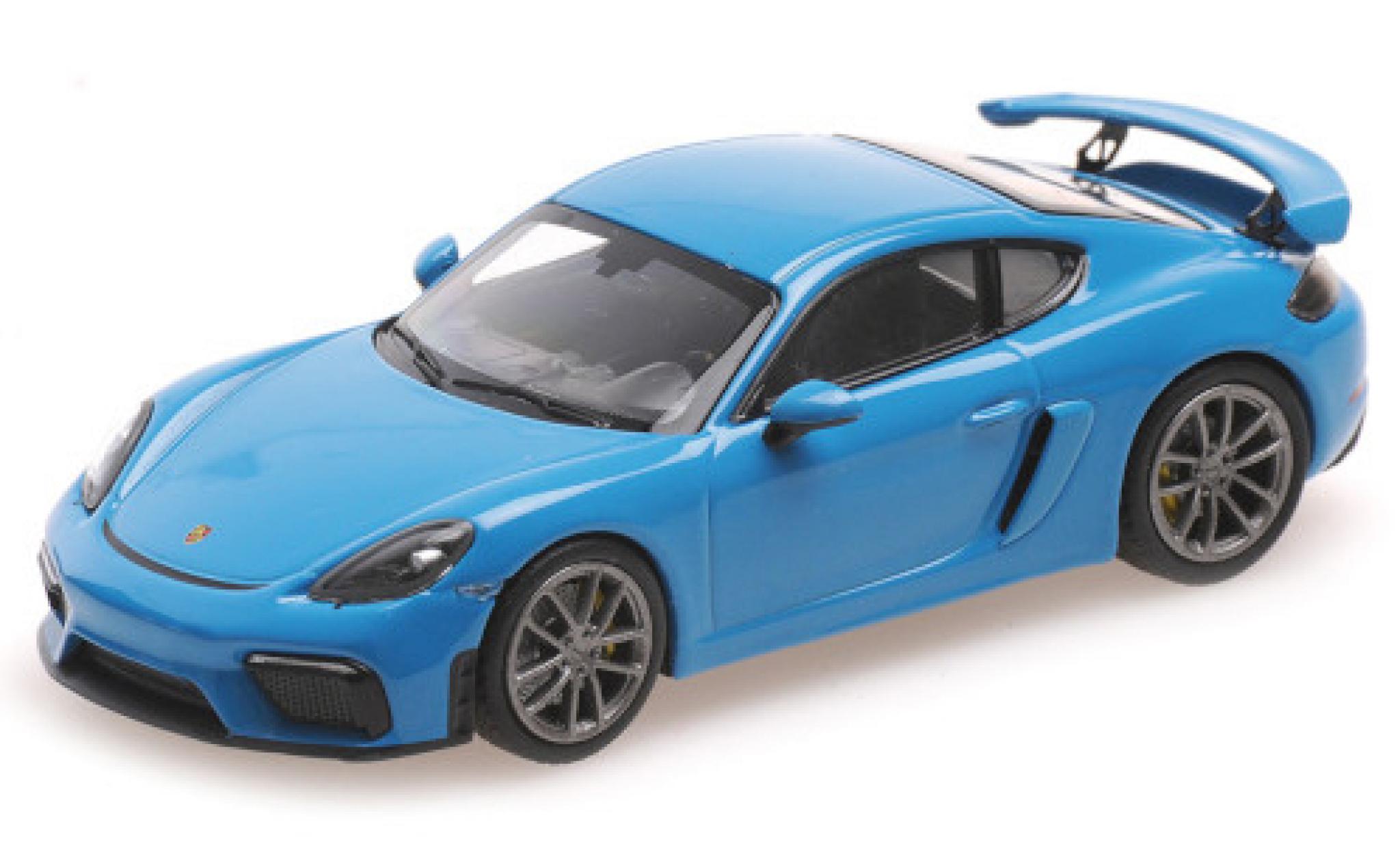 Porsche Cayman GT4 1/43 Minichamps 718 GT4 (982) blauw 2020 modelauto