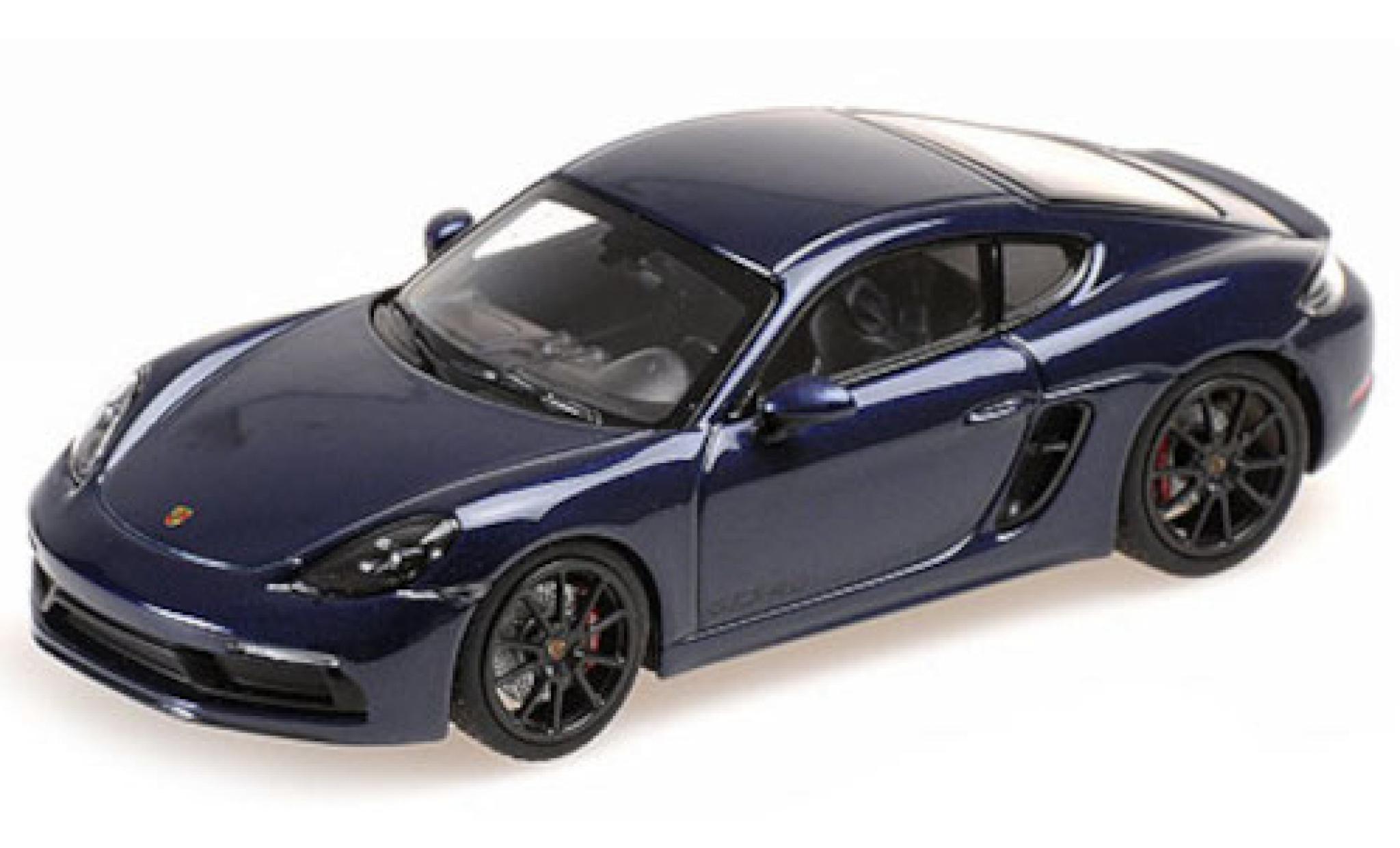 Porsche Cayman GTS 1/43 Minichamps 718 GTS (982) metallic blauw 2020 modelauto