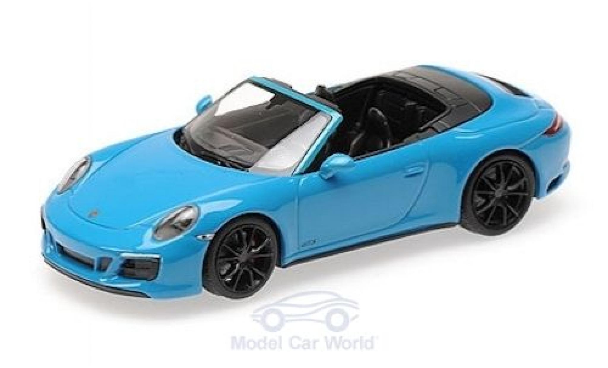 Porsche 991 GTS 1/43 Minichamps 911 (.2) Carrera 4 GTS Cabriolet blauw 2016 modelauto