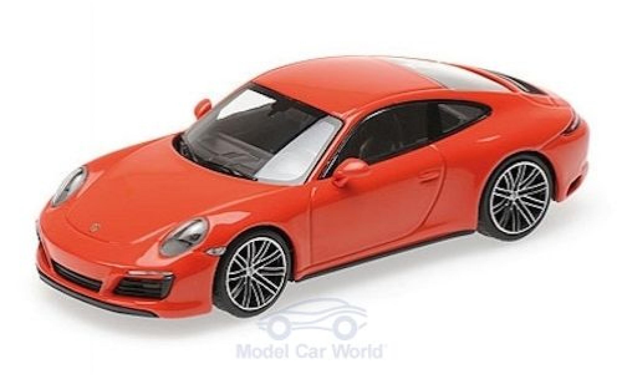 Porsche 991 4S 1/43 Minichamps 911 (.2) Carrera 4S oranje 2016 modelauto