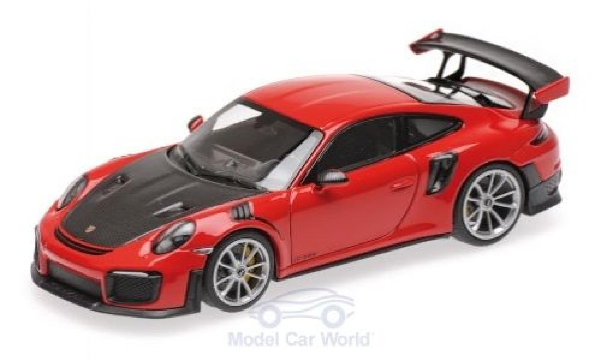 Porsche 991 GT2 RS 1/43 Minichamps 911 (.2) GT2 RS rood/zwart 2018 modelauto