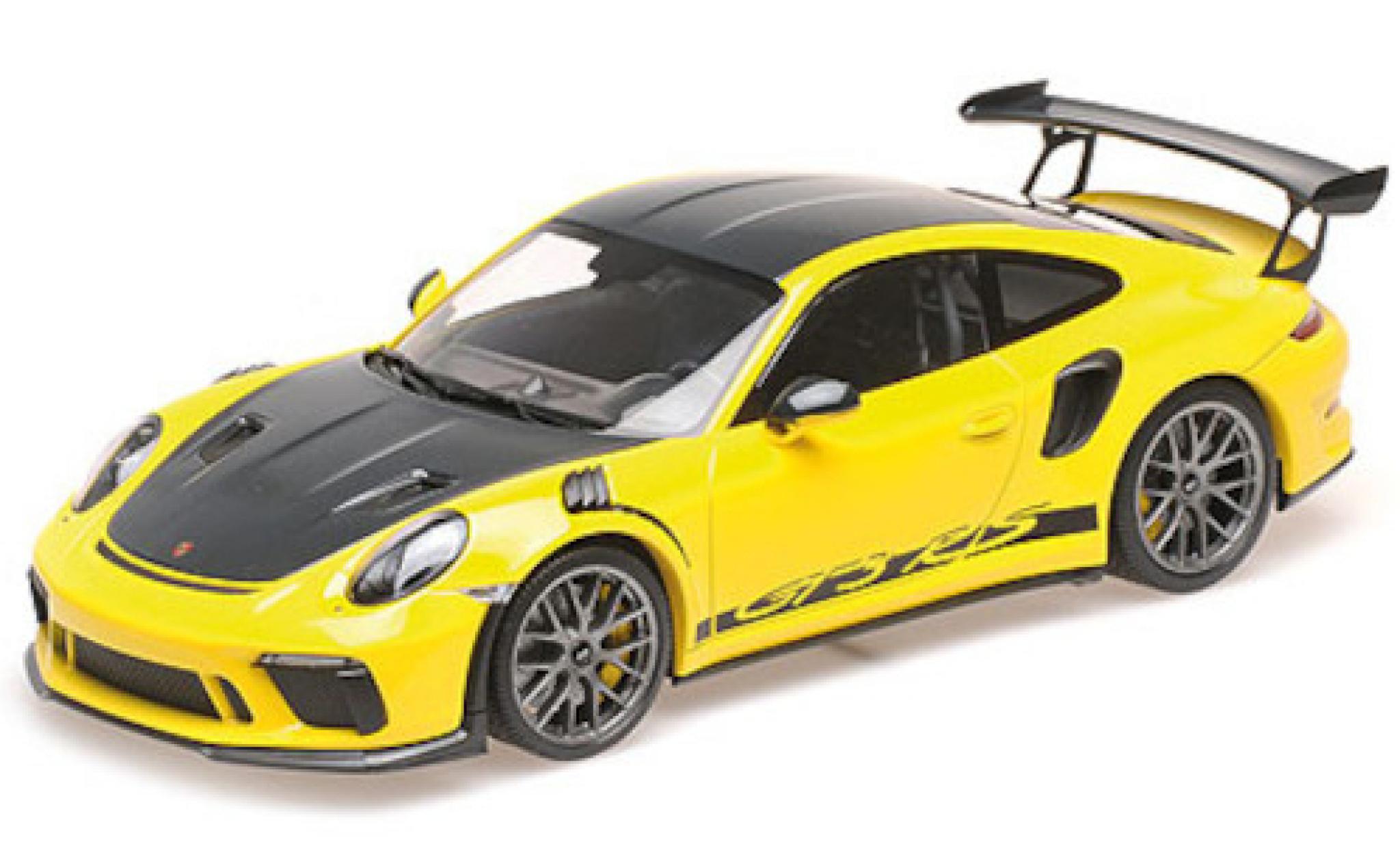 Porsche 992 GT3 R 1/18 Minichamps 911 (991.2) GT3 RS geel 2019 mit Weissach Paket modelauto