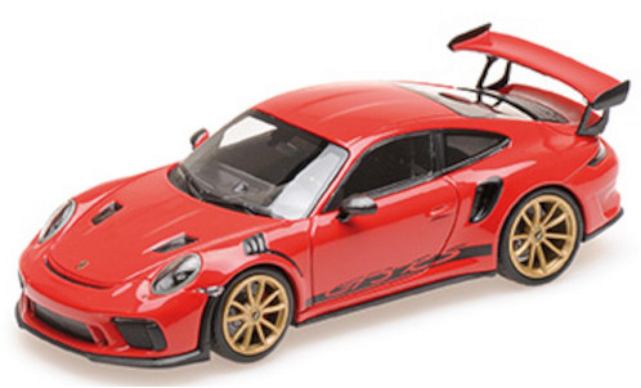 Porsche 992 GT3 R 1/18 Minichamps 911 (991.2) GT3 RS rood 2019 mit goldenen Felgen modelauto