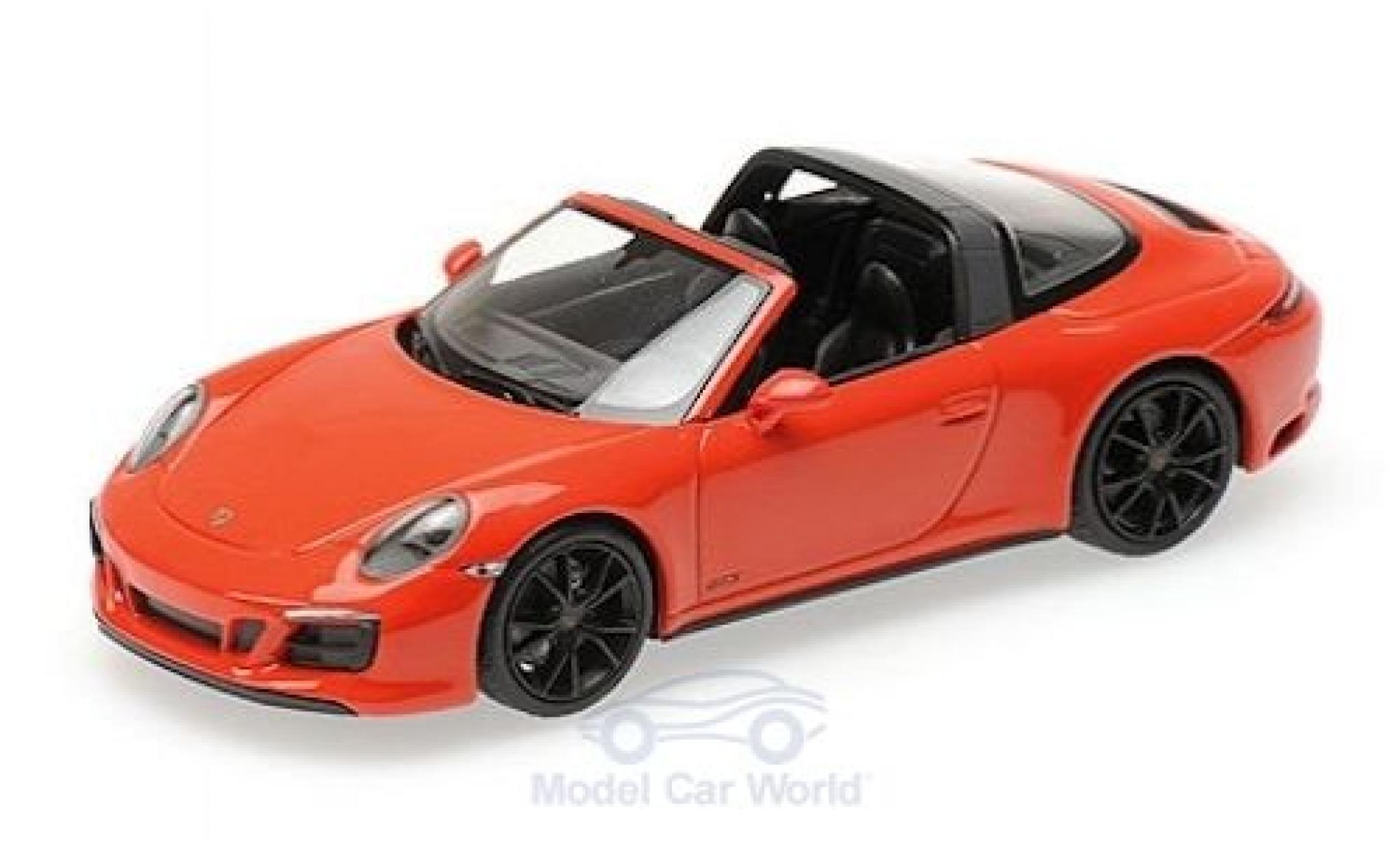 Porsche 991 Targa 1/43 Minichamps 911 (.2) Targa 4 GTS oranje 2016 modelauto