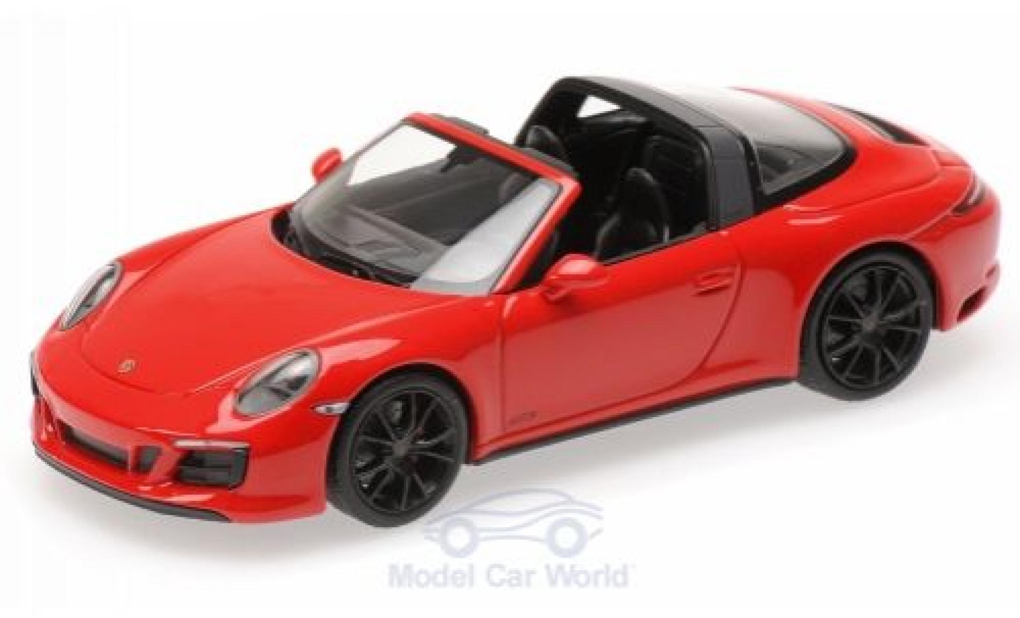 Porsche 991 Targa 1/43 Minichamps 911 (.2) Targa 4 GTS rood 2016 modelauto