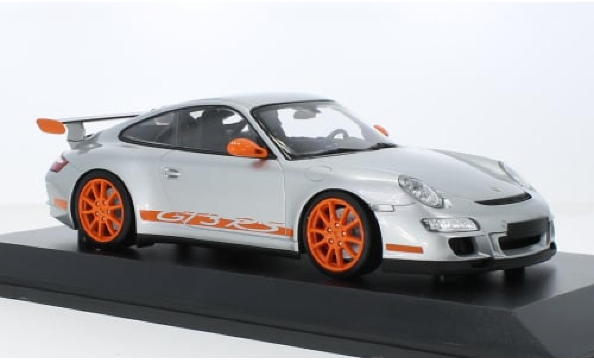 Porsche 991 GT3 RS 1/18 Minichamps 911  grijs/oranje 2007 1:18 modelauto