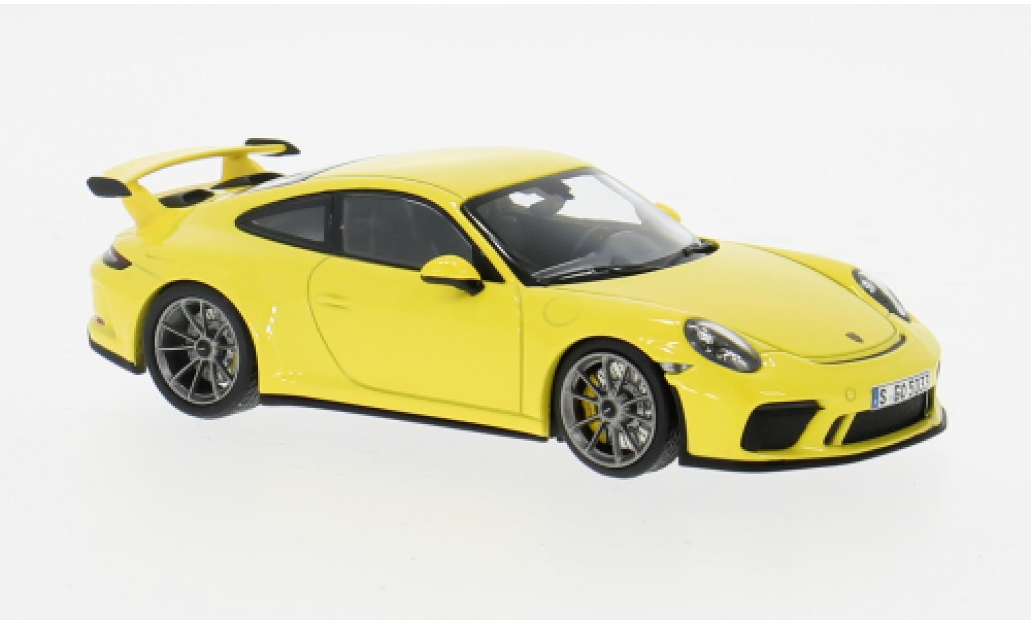 Porsche 991 GT3 1/43 Minichamps 911 (.II) geel Sport Auto Collection 2017 1:43 modelauto