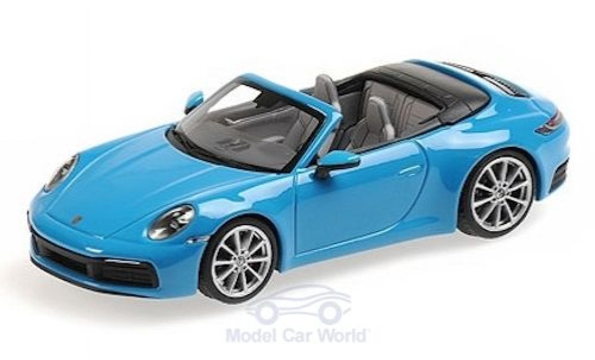 Porsche 992 4S 1/43 Minichamps 911 () Carrera 4S Cabriolet blauw 2019 modelauto