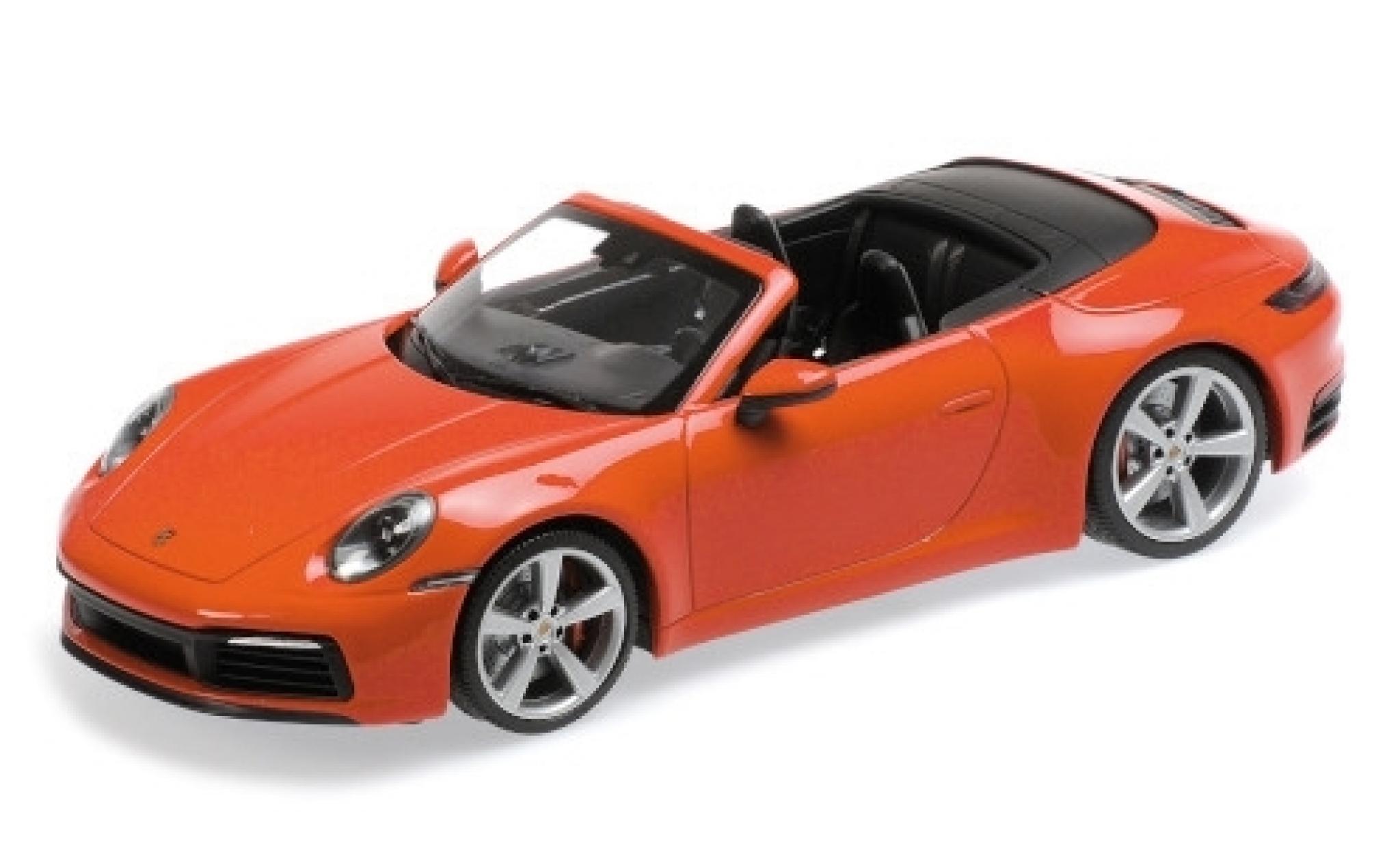 Porsche 992 4S 1/18 Minichamps 911 () Carrera 4S Cabriolet oranje 2019 modelauto