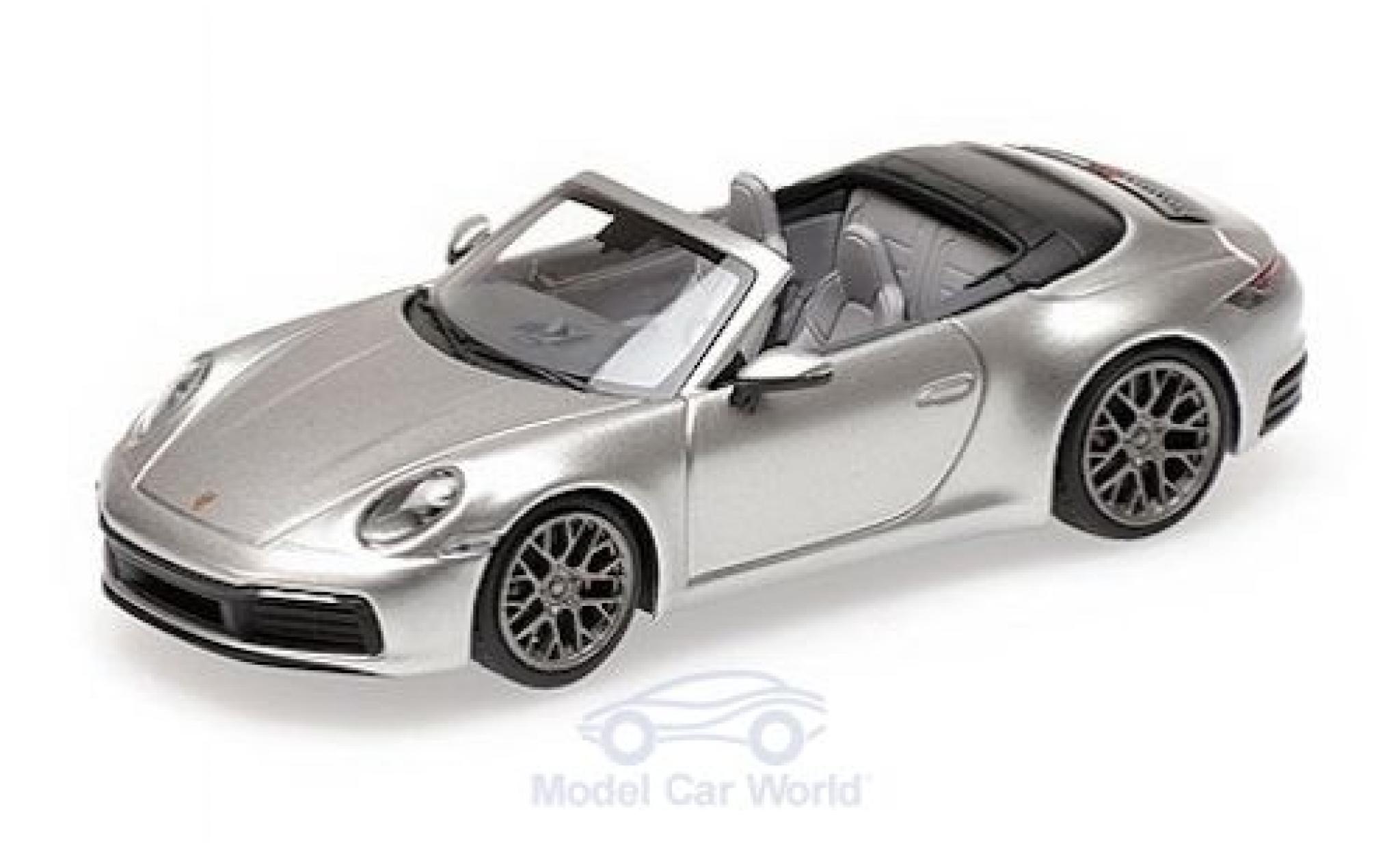 Porsche 992 4S 1/43 Minichamps 911 () Carrera 4S Cabriolet grijs 2019 modelauto