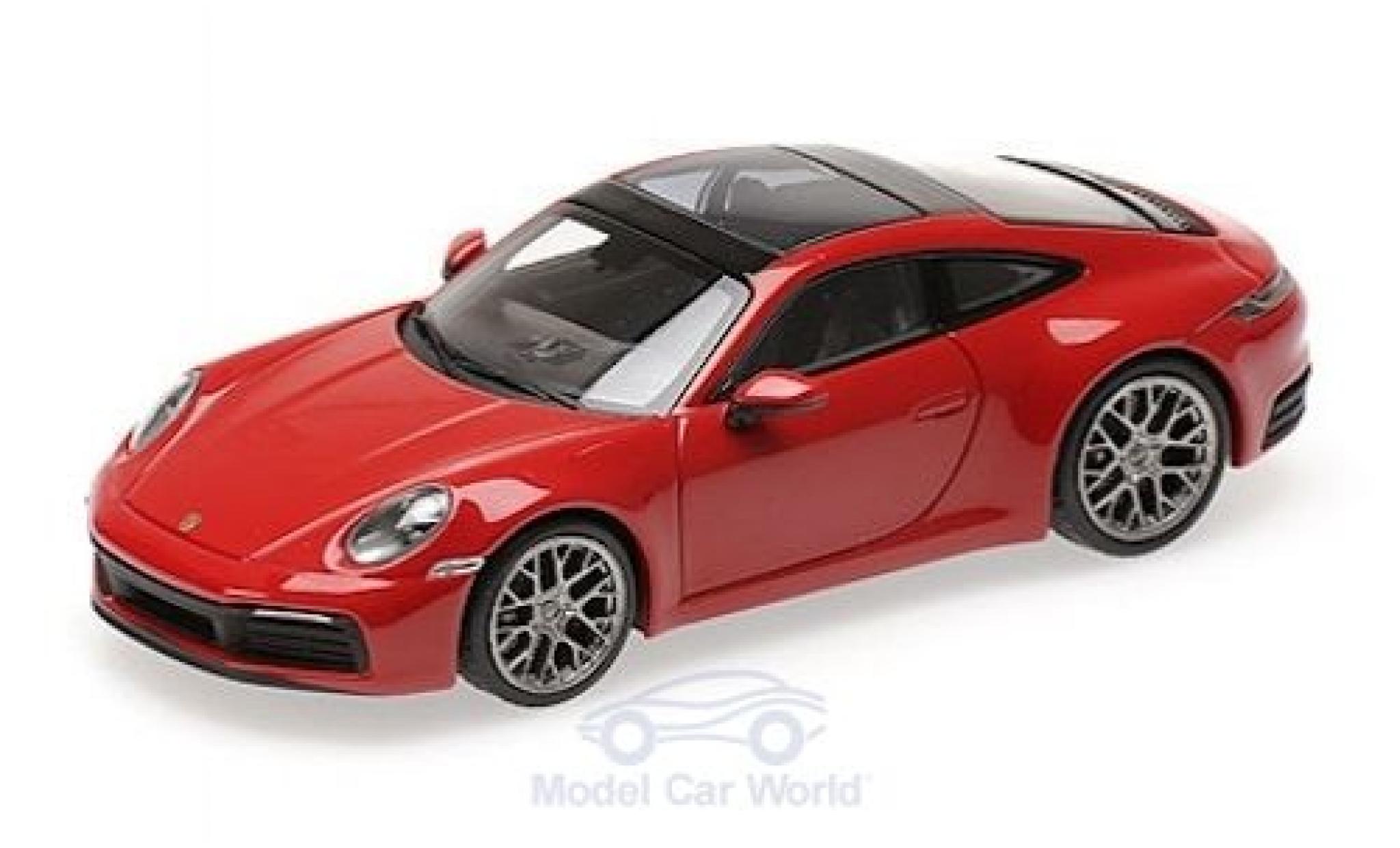 Porsche 992 4S 1/43 Minichamps 911 () Carrera 4S rood 2019 modelauto