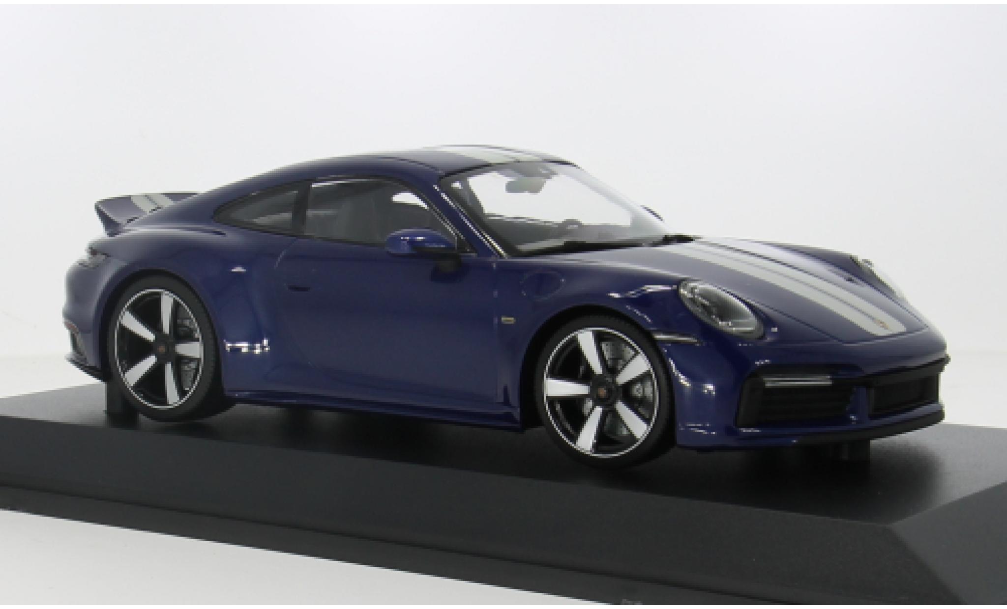 Porsche 992 1/18 Minichamps 911  Sport Classic metallic blauw 2022 1:18 modelauto