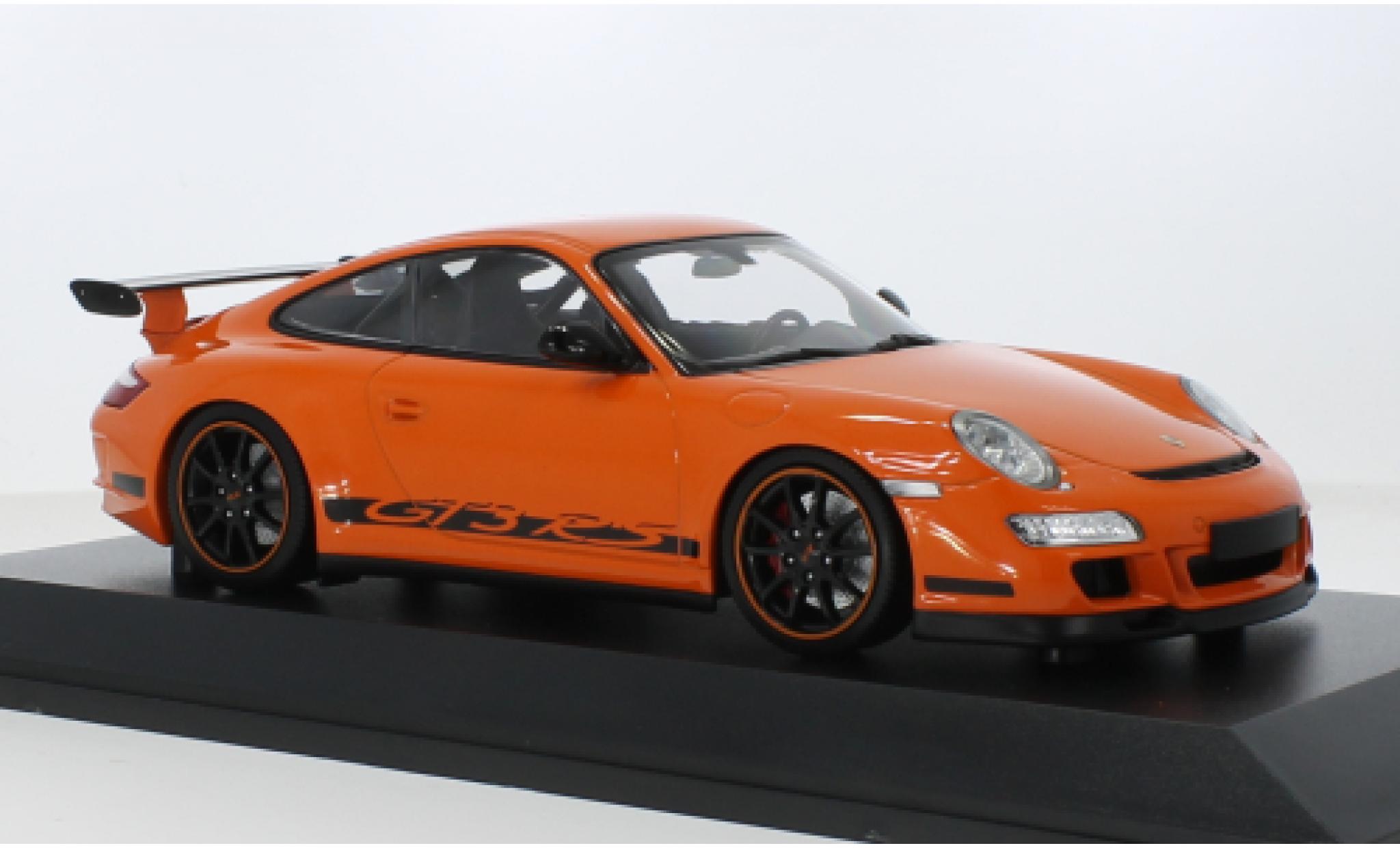 Porsche 997 GT3 RS 1/18 Minichamps 911 oranje 2007 1:18 modelauto