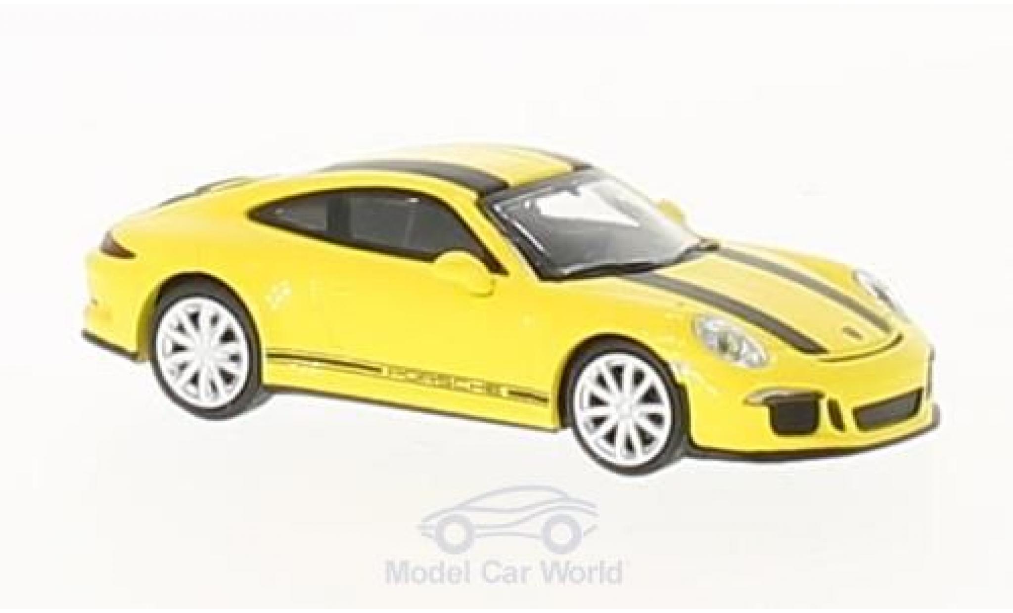 Porsche 991 R 1/87 Minichamps 911 R geel/zwart 2016 modelauto