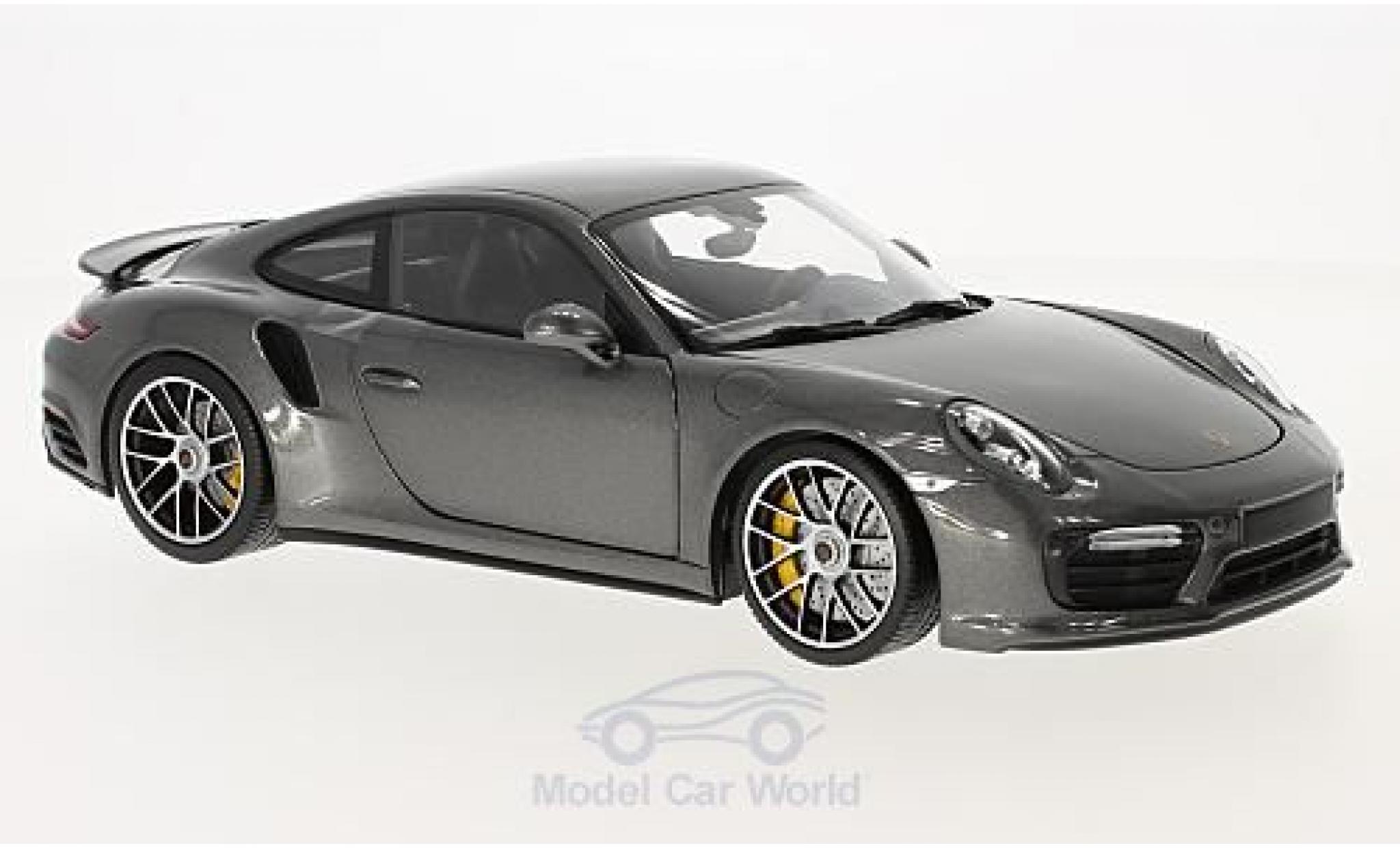 Porsche 991 Turbo S 1/18 Minichamps 911 Turbo S metallic grijs 2016 modelauto