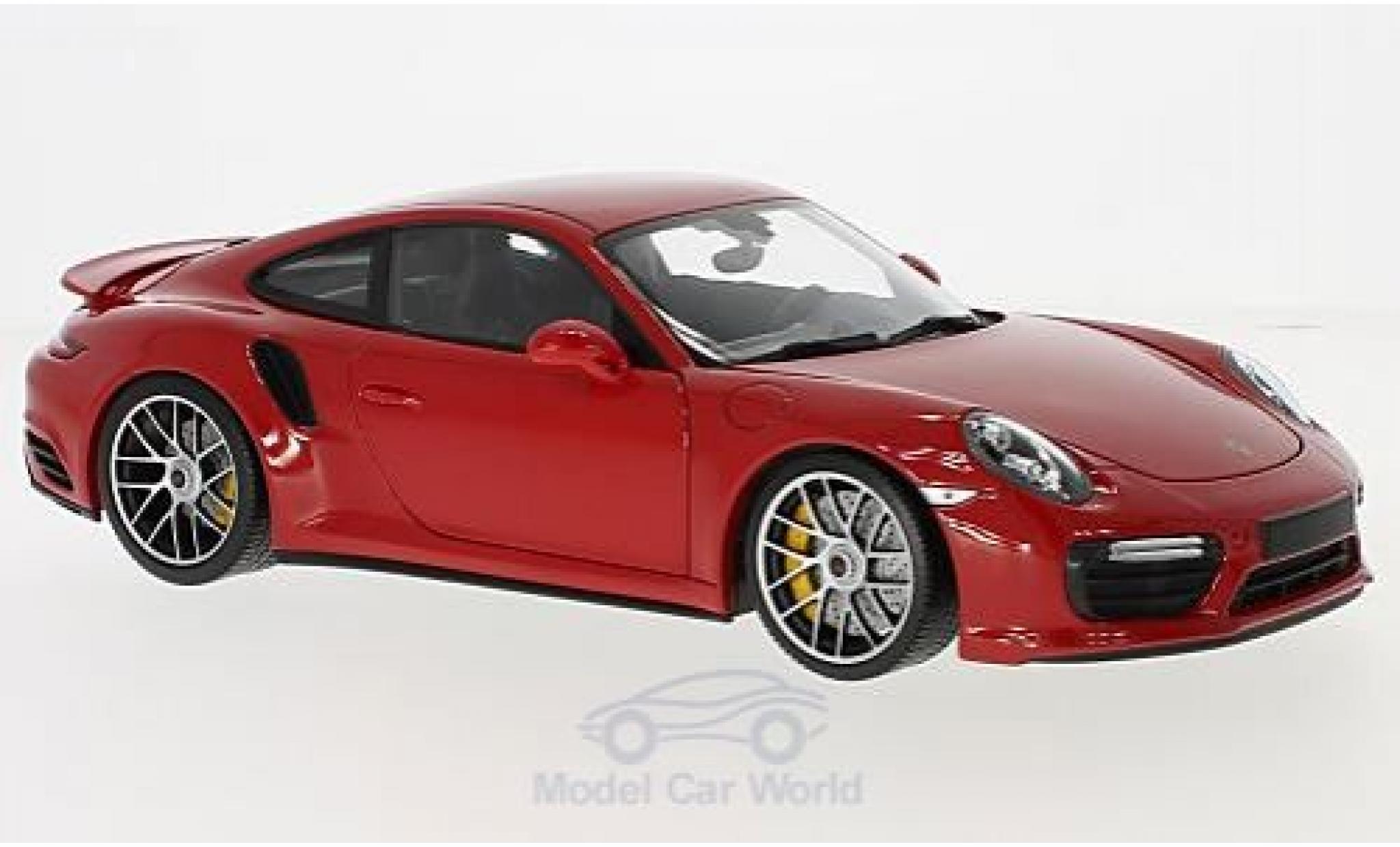Porsche 991 Turbo S 1/18 Minichamps 911 Turbo S rood 2016 modelauto